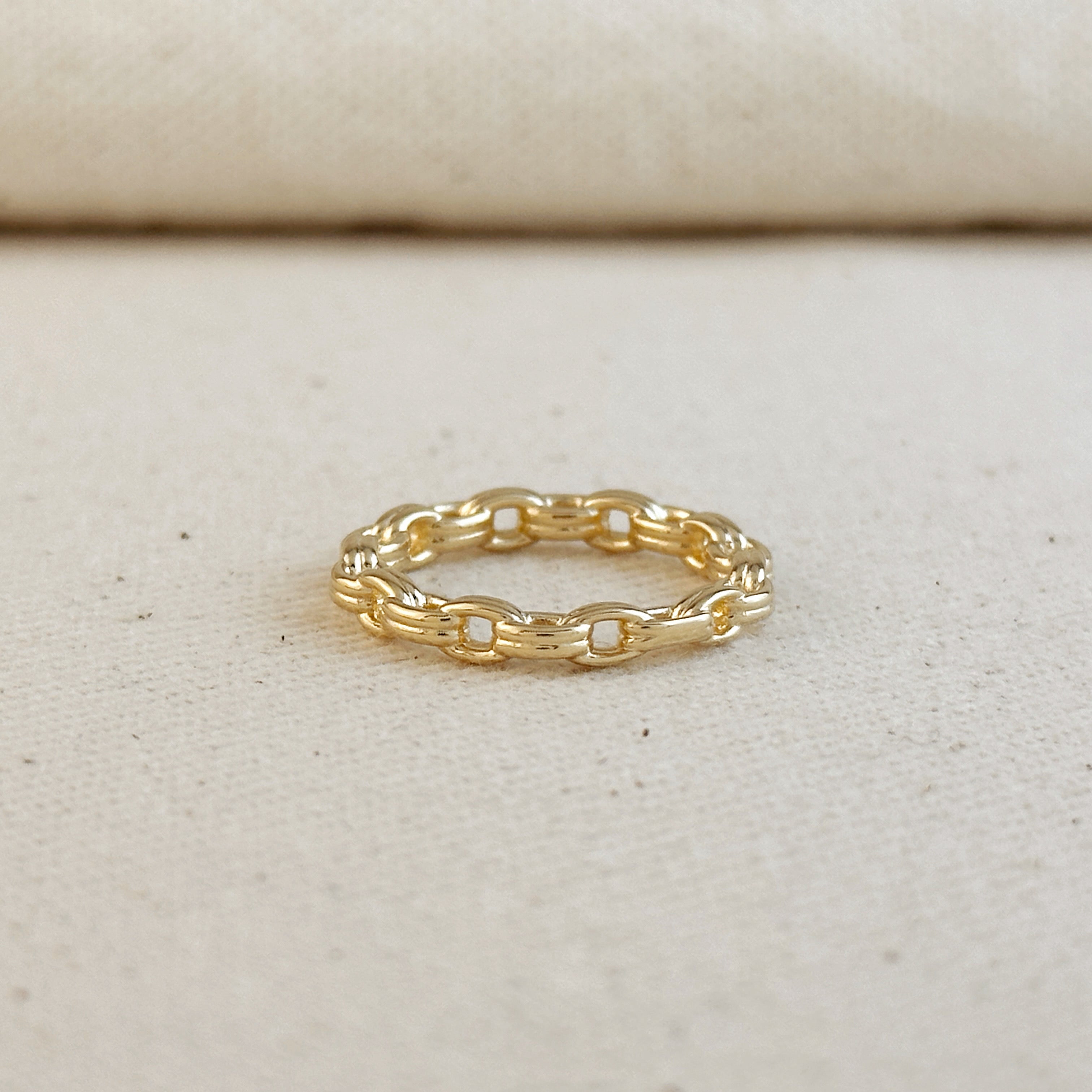 Gold Filled 18k Double Link Chain Band Ring
