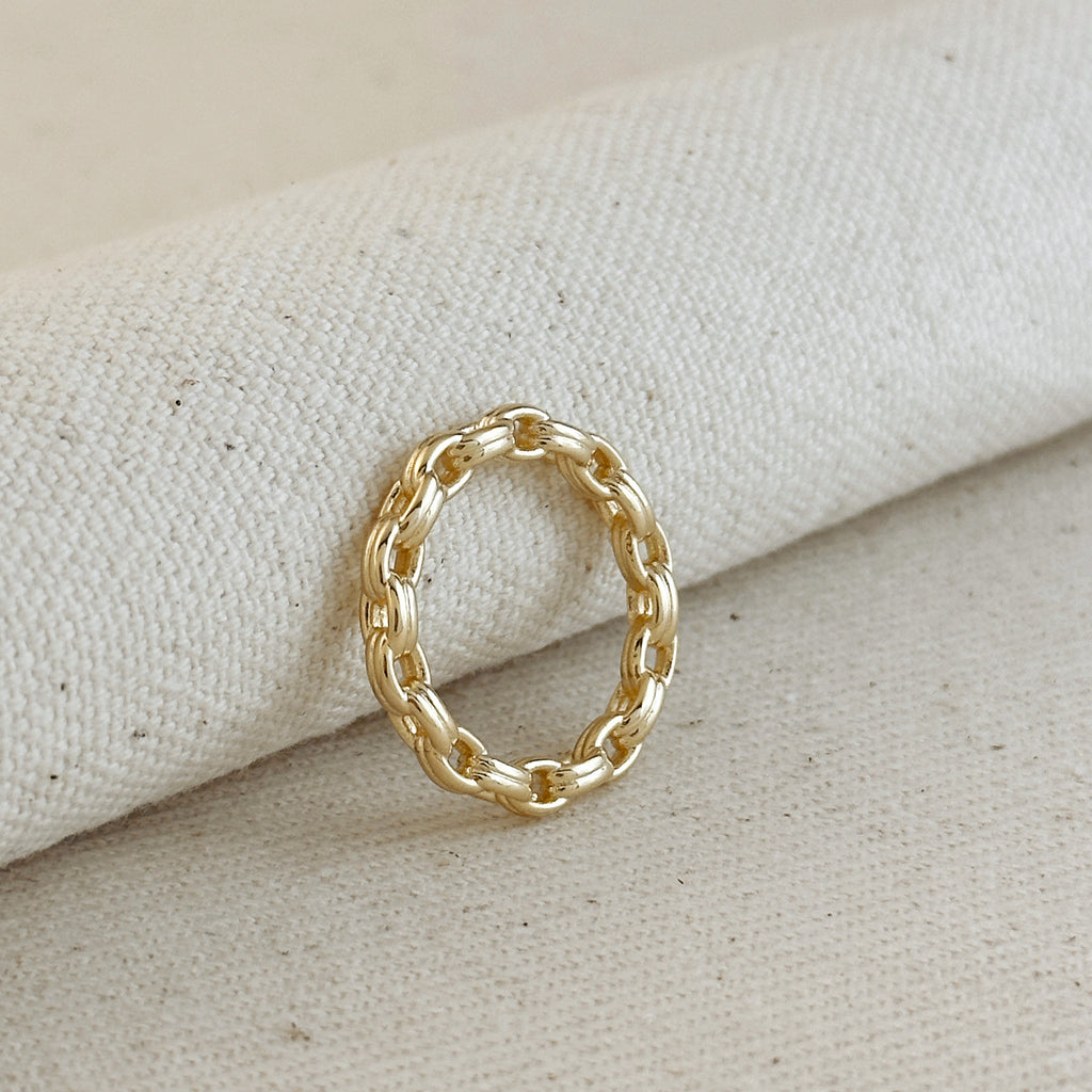Gold Filled 18k Double Link Chain Band Ring