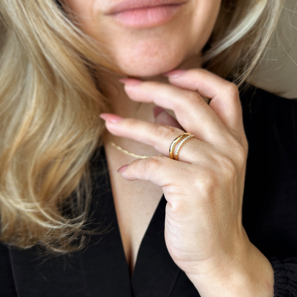 Gold Filled 18k Stackable Wave Ring