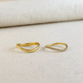 Gold Filled 18k Stackable Wave Ring