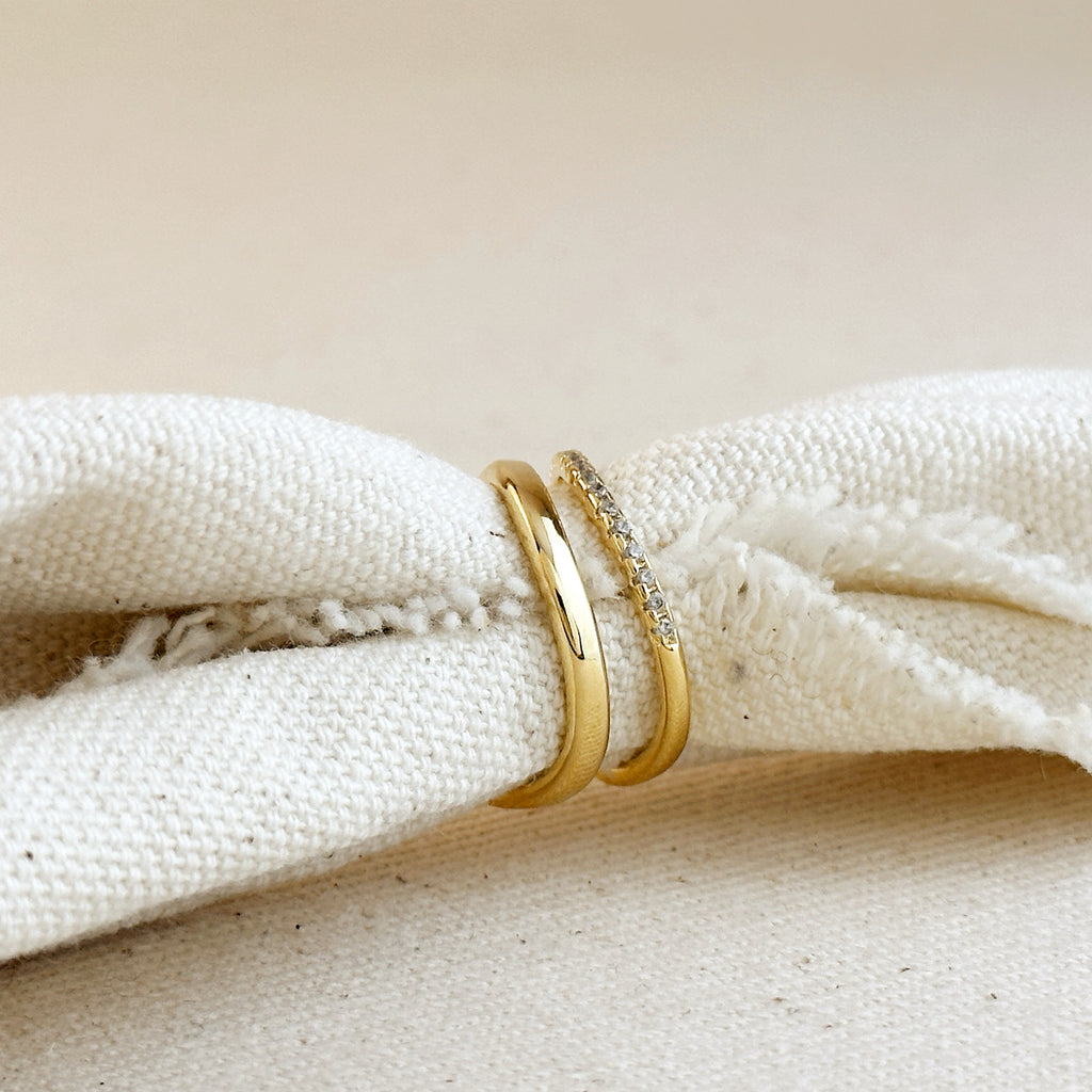Gold Filled 18k Stackable Wave Ring