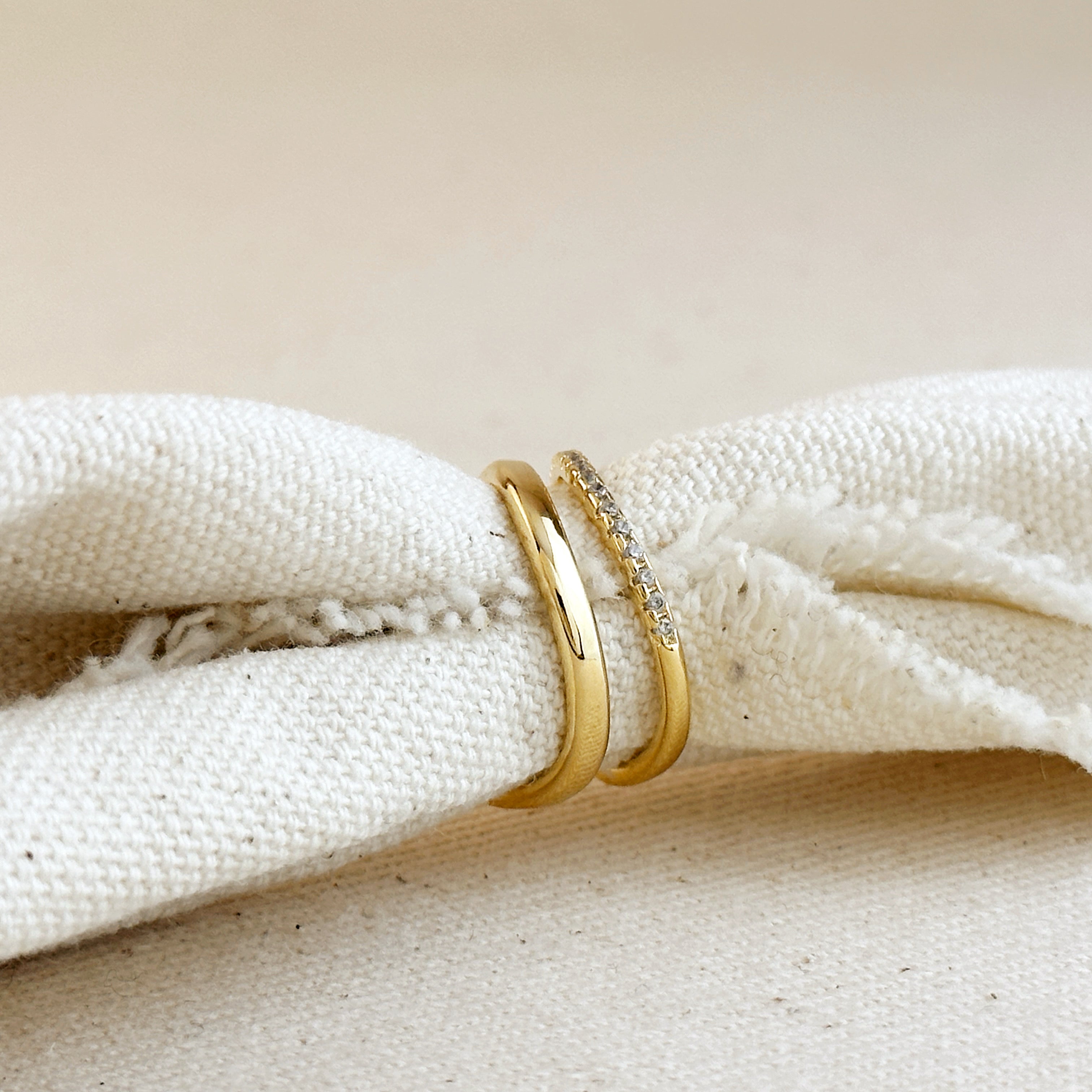 Gold Filled 18k Stackable Wave Ring