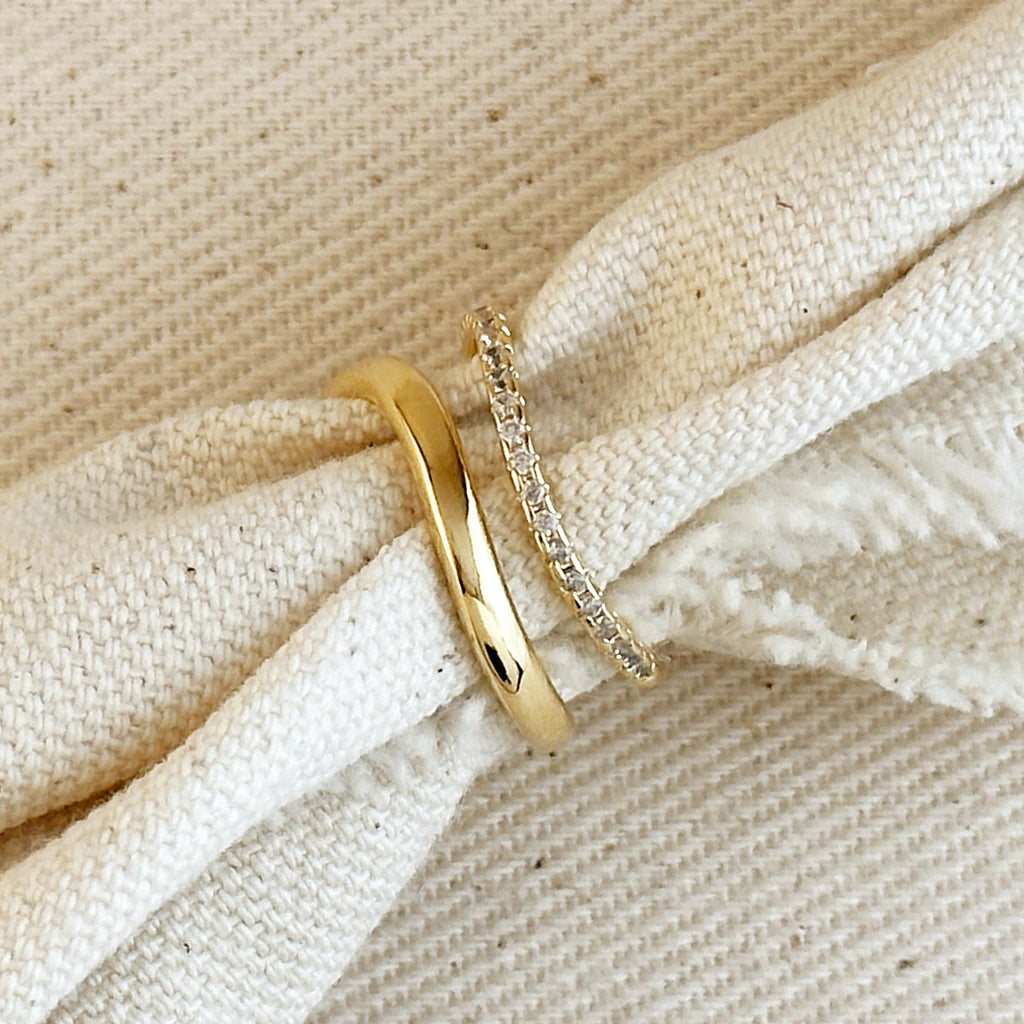 Gold Filled 18k Stackable Wave Ring
