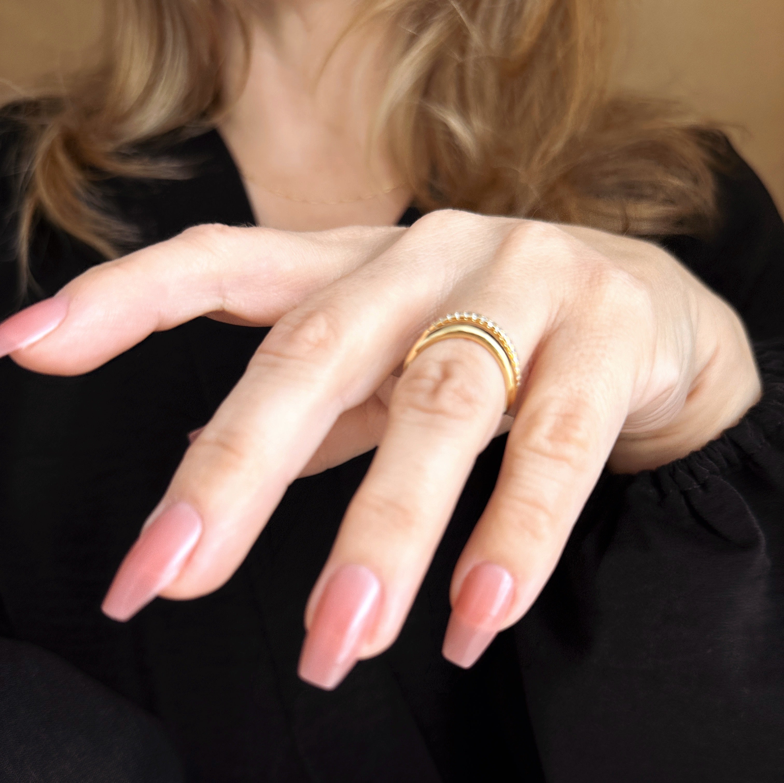 Gold Filled 18k Stackable Wave Ring