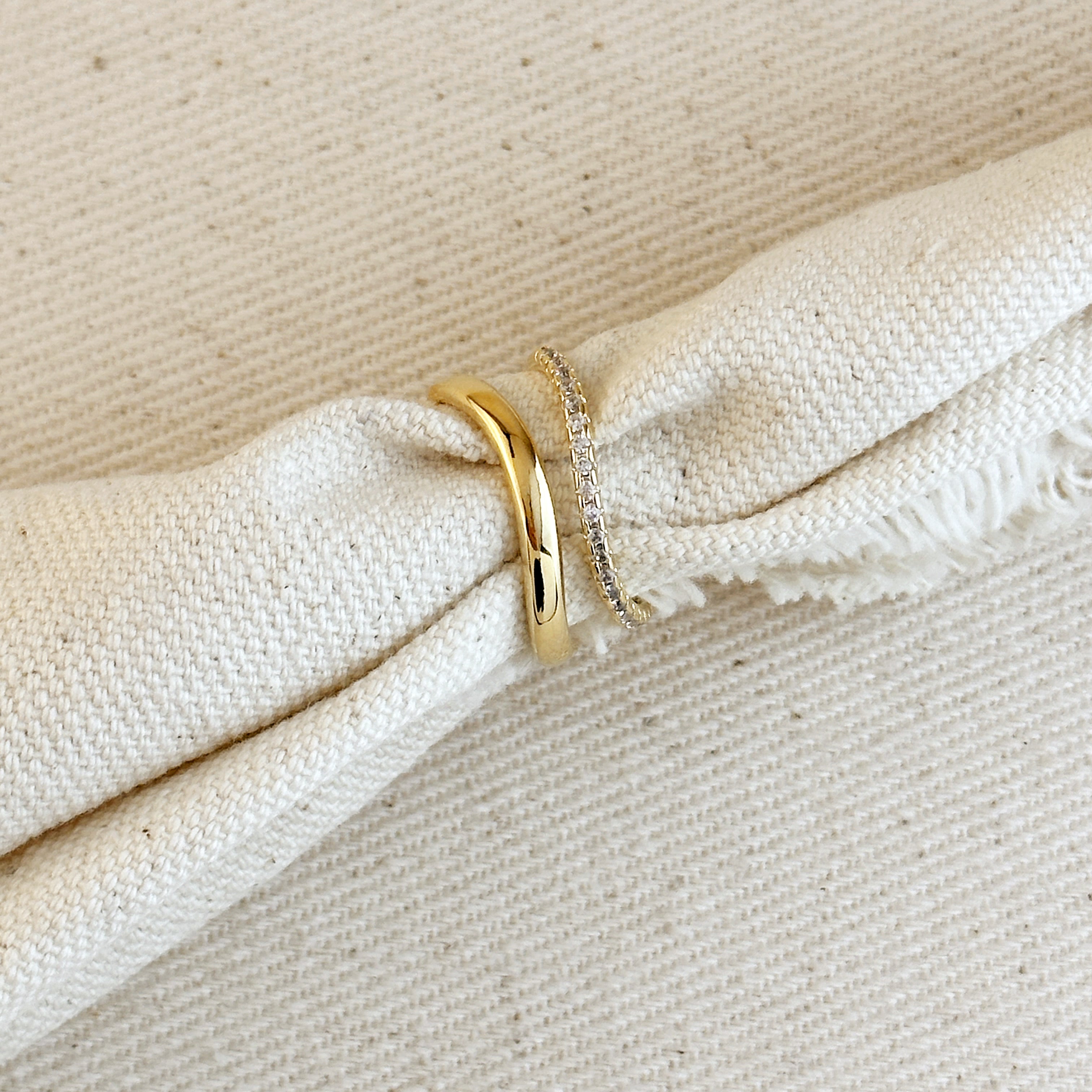 Gold Filled 18k Stackable Wave Ring