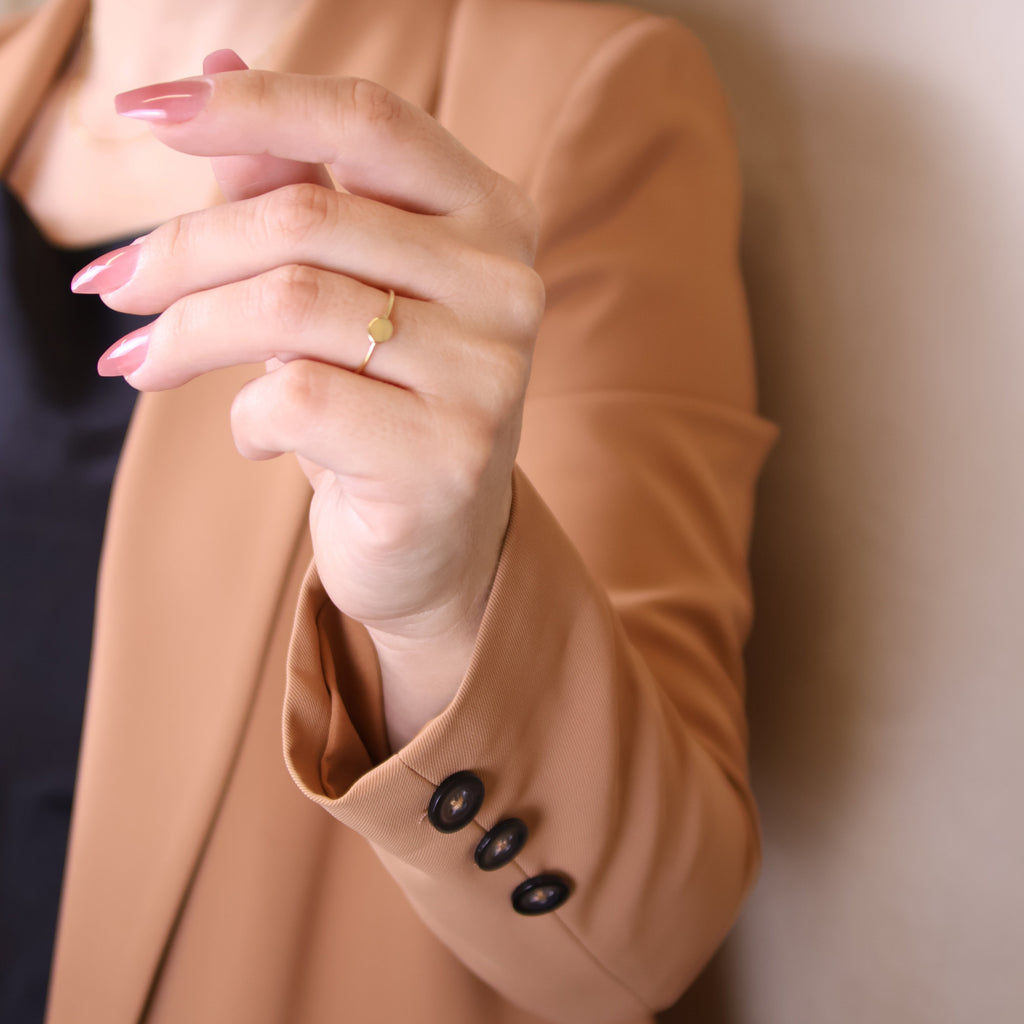 Gold Filled 18k Slim Flat Disc Ring