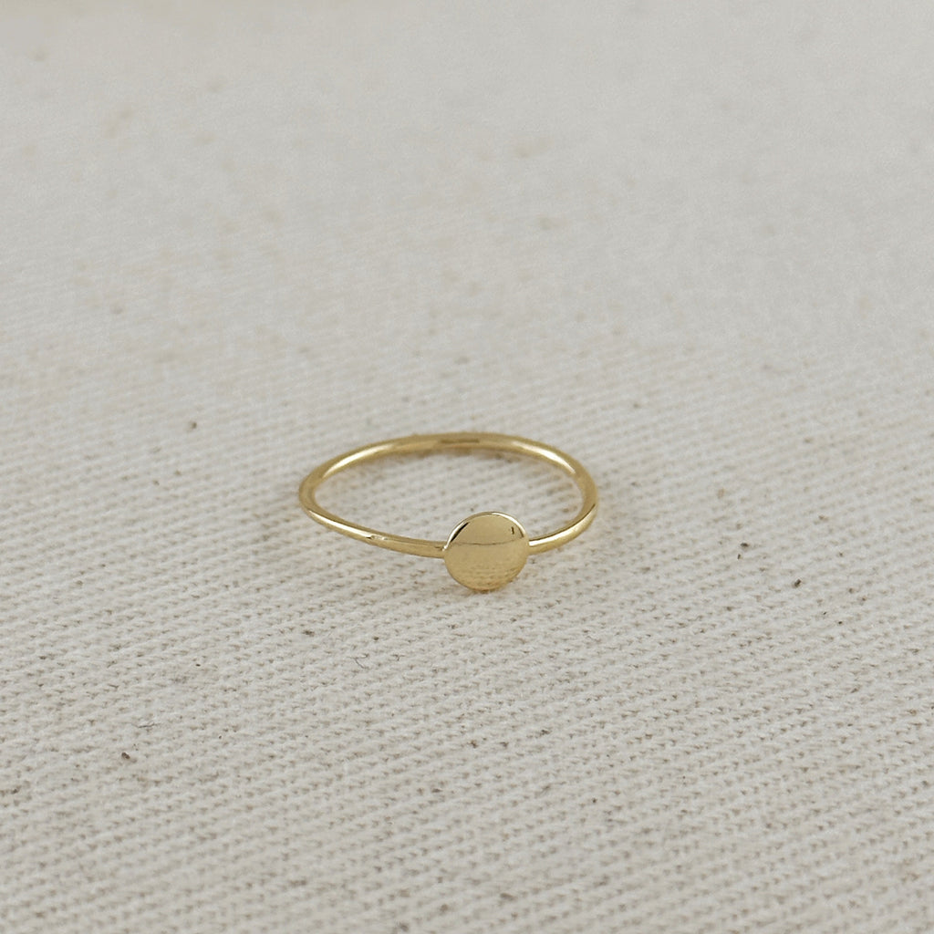 Gold Filled 18k Slim Flat Disc Ring