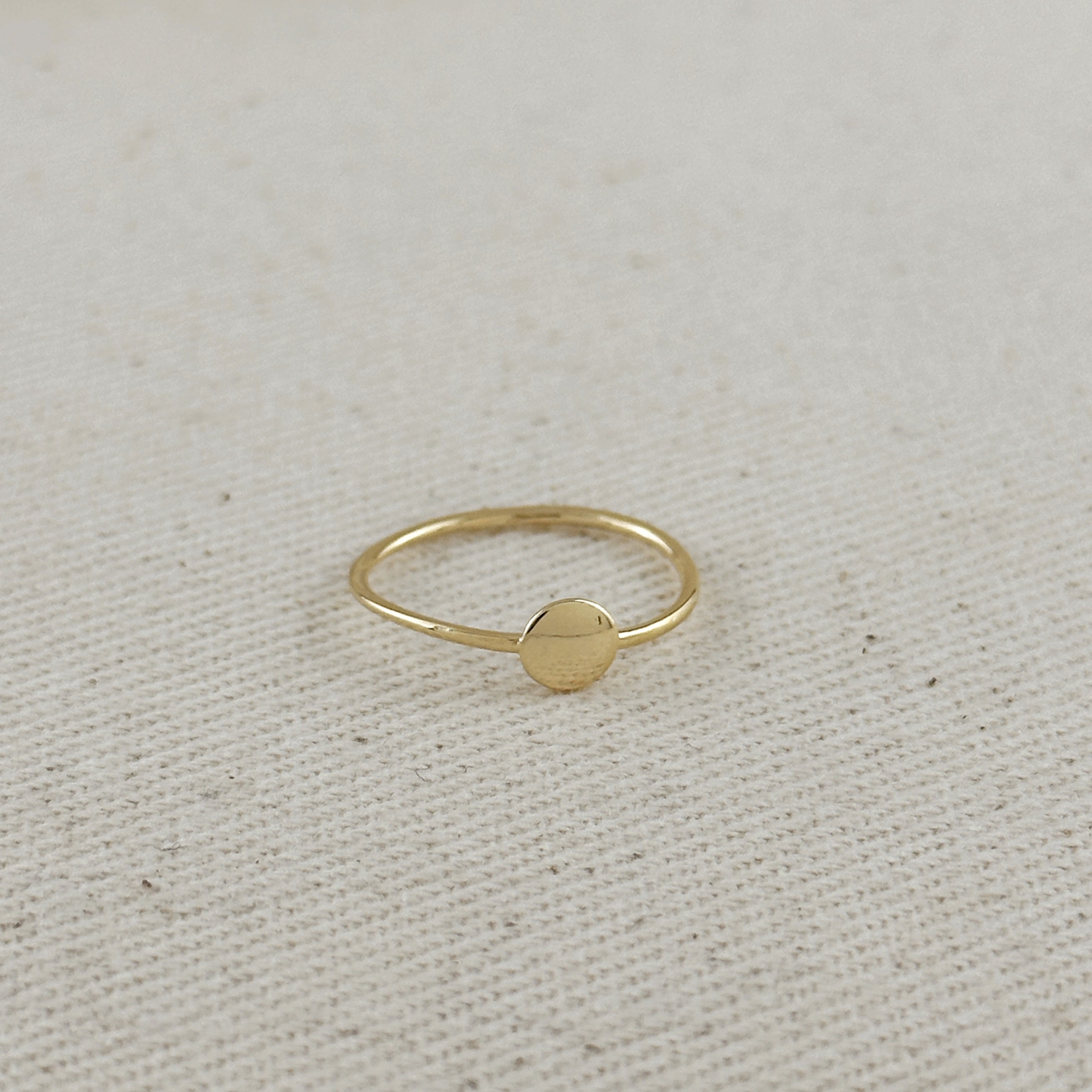 Gold Filled 18k Slim Flat Disc Ring