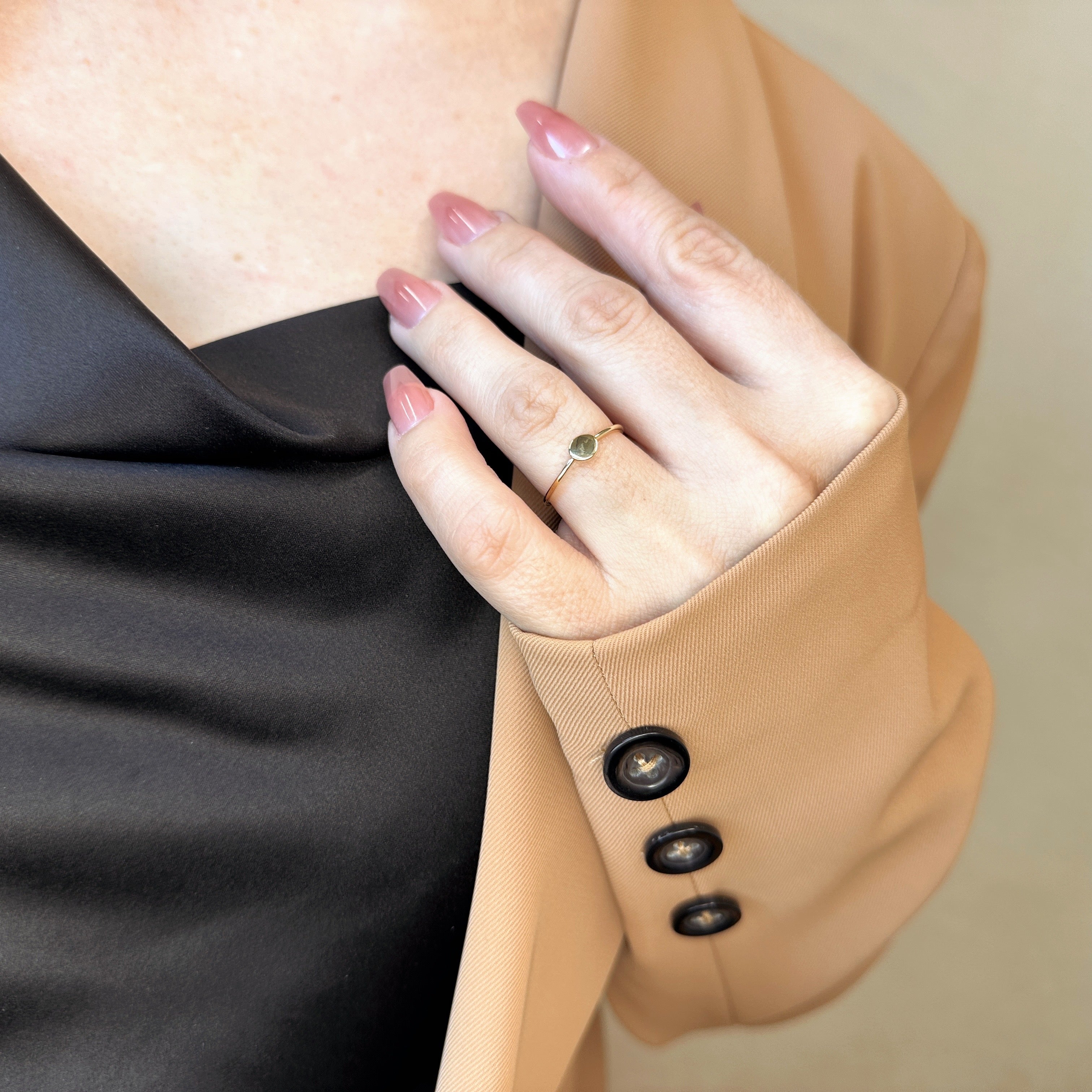 Gold Filled 18k Slim Flat Disc Ring