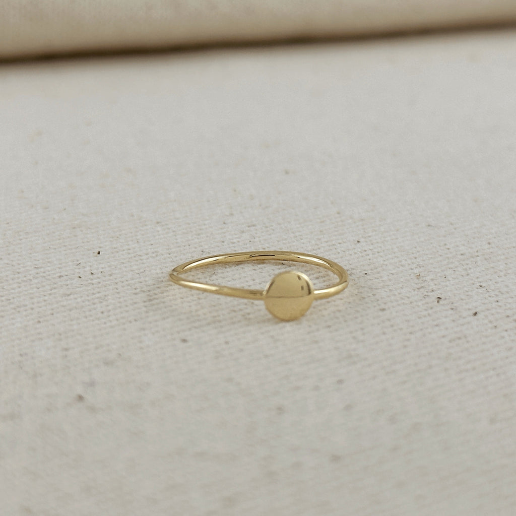 Gold Filled 18k Slim Flat Disc Ring