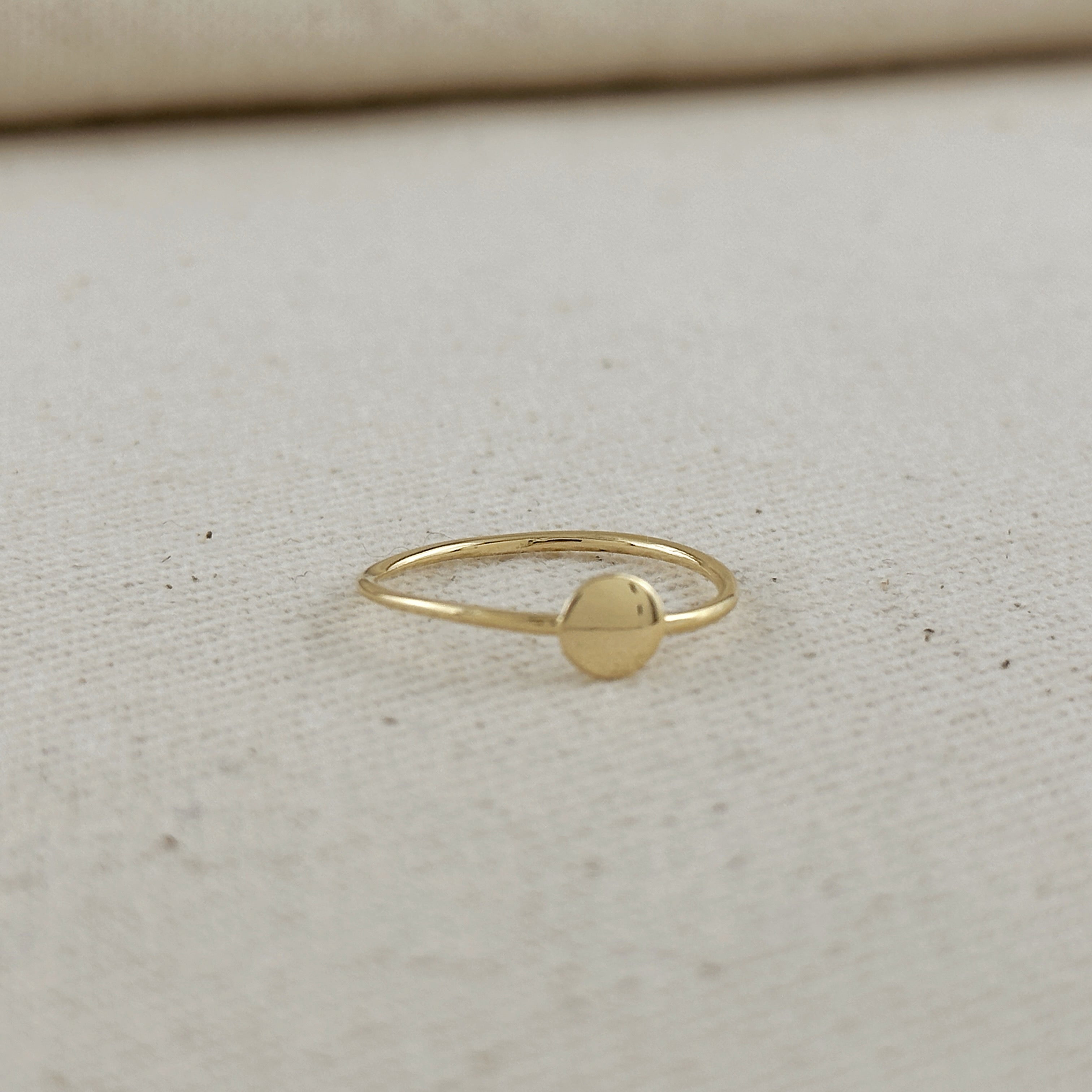 Gold Filled 18k Slim Flat Disc Ring
