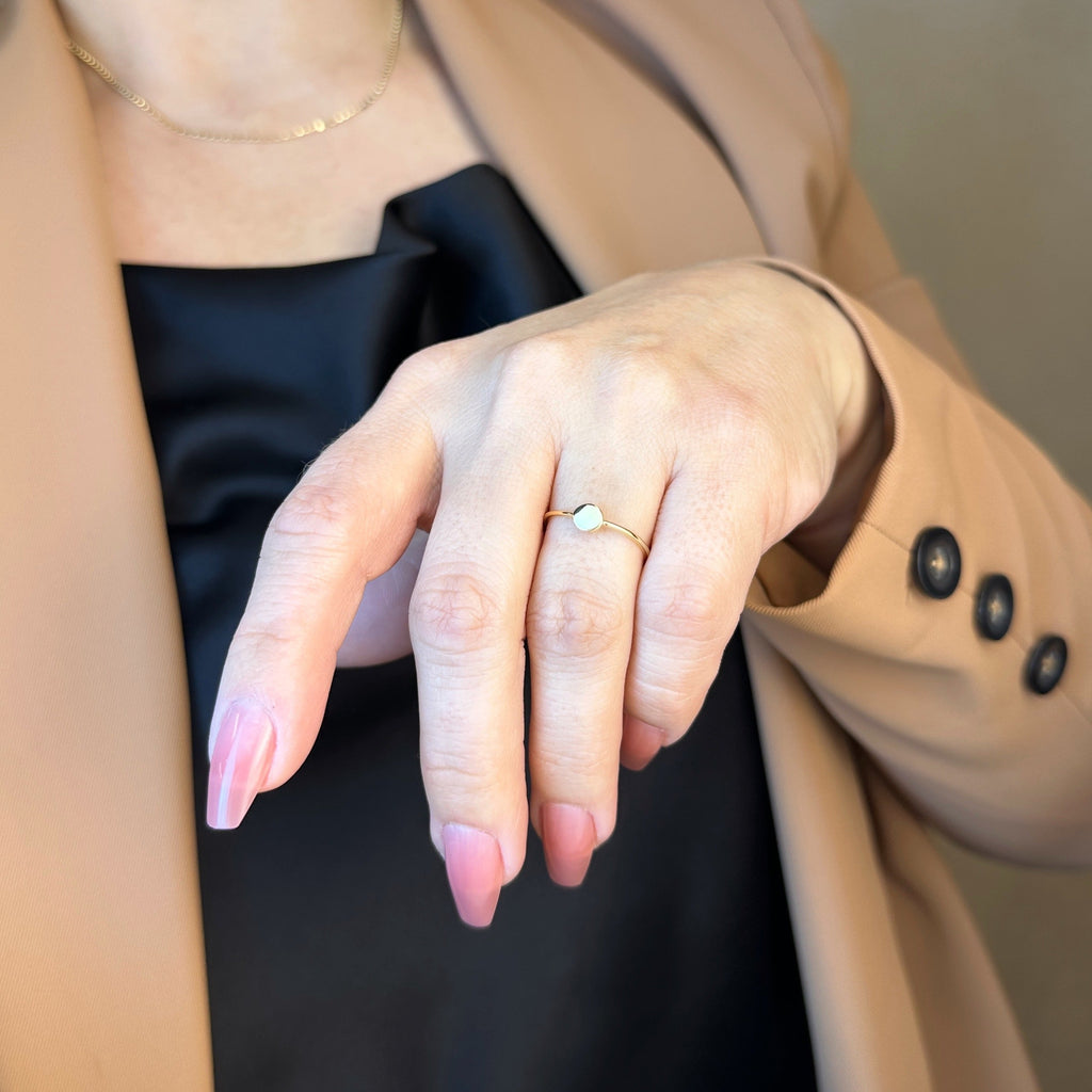 Gold Filled 18k Slim Flat Disc Ring