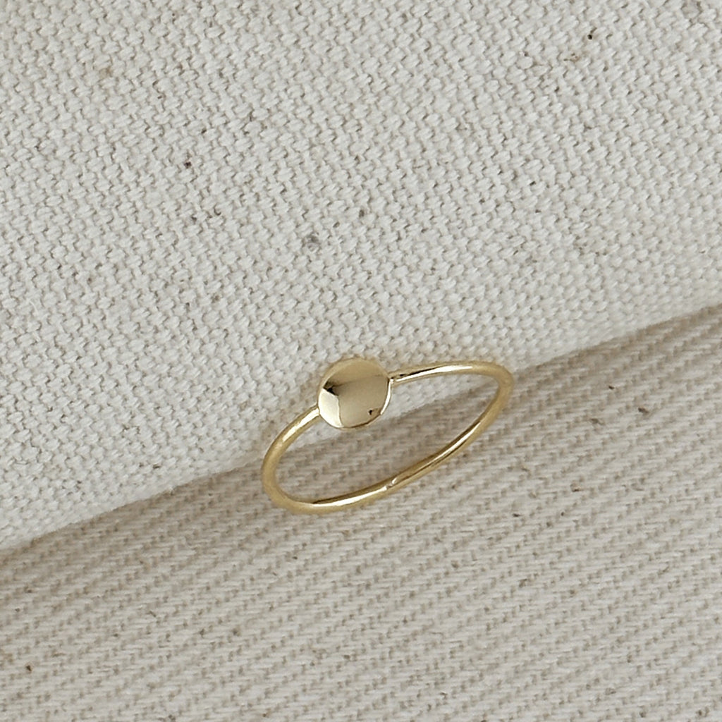 Gold Filled 18k Slim Flat Disc Ring