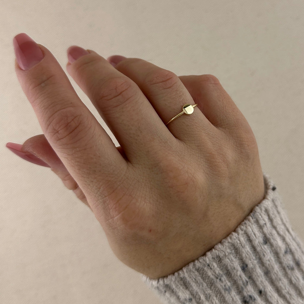 Gold Filled 18k Slim Flat Disc Ring