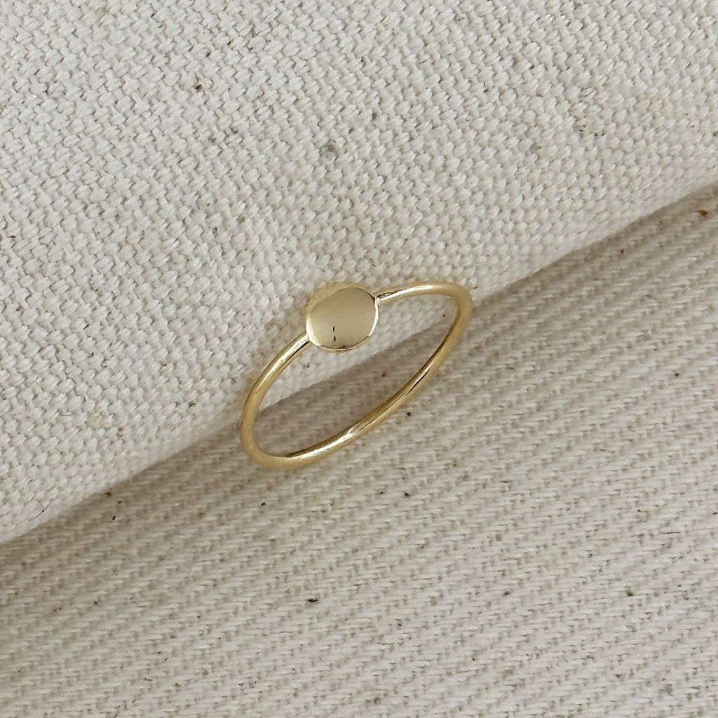 Gold Filled 18k Slim Flat Disc Ring