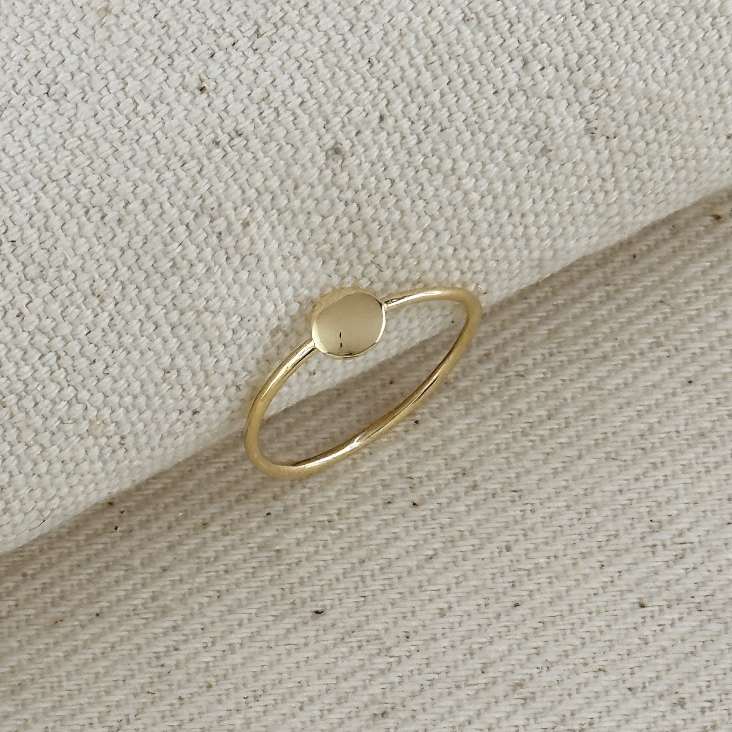 Gold Filled 18k Slim Flat Disc Ring