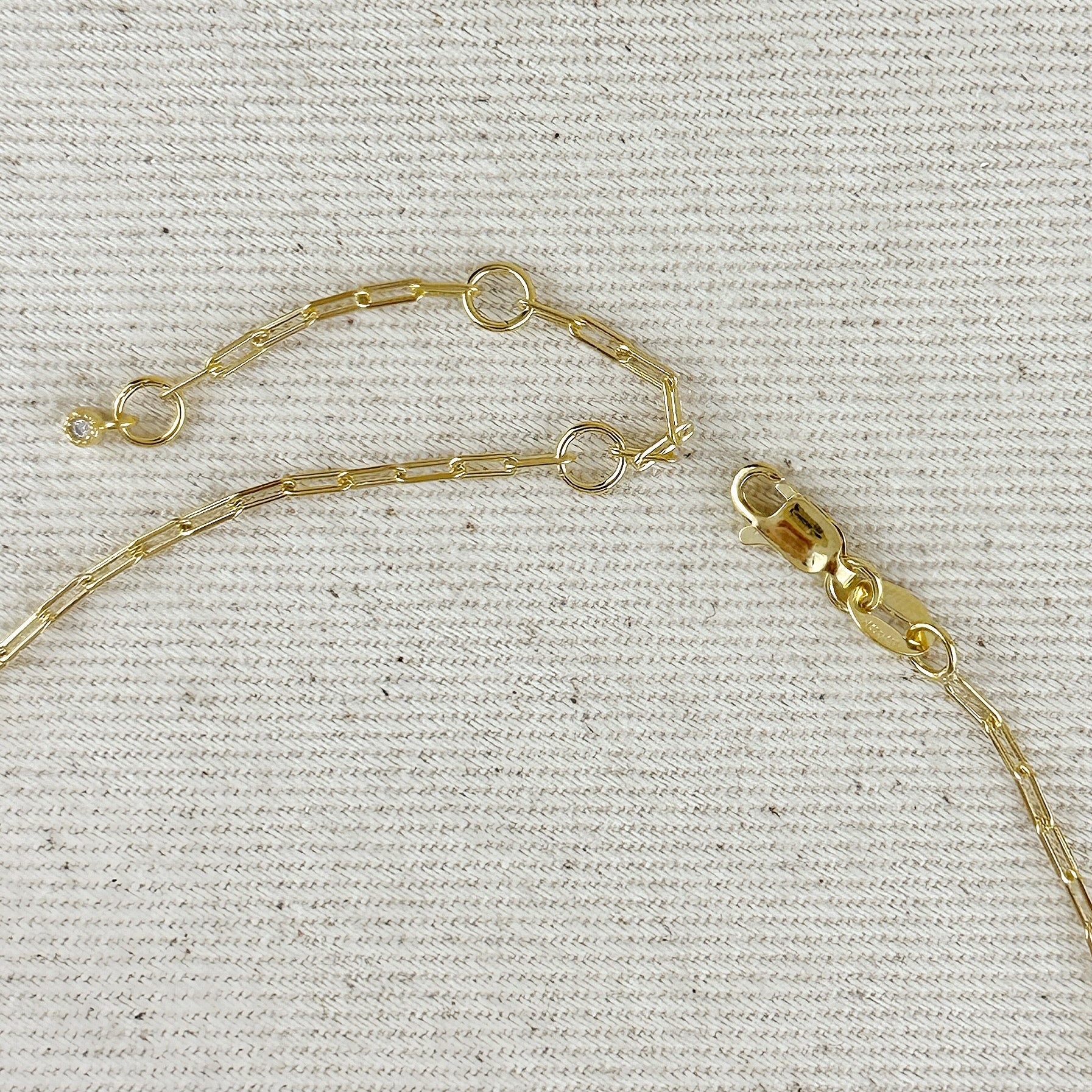 CZ Quadratini Necklace 18k Gold Filled