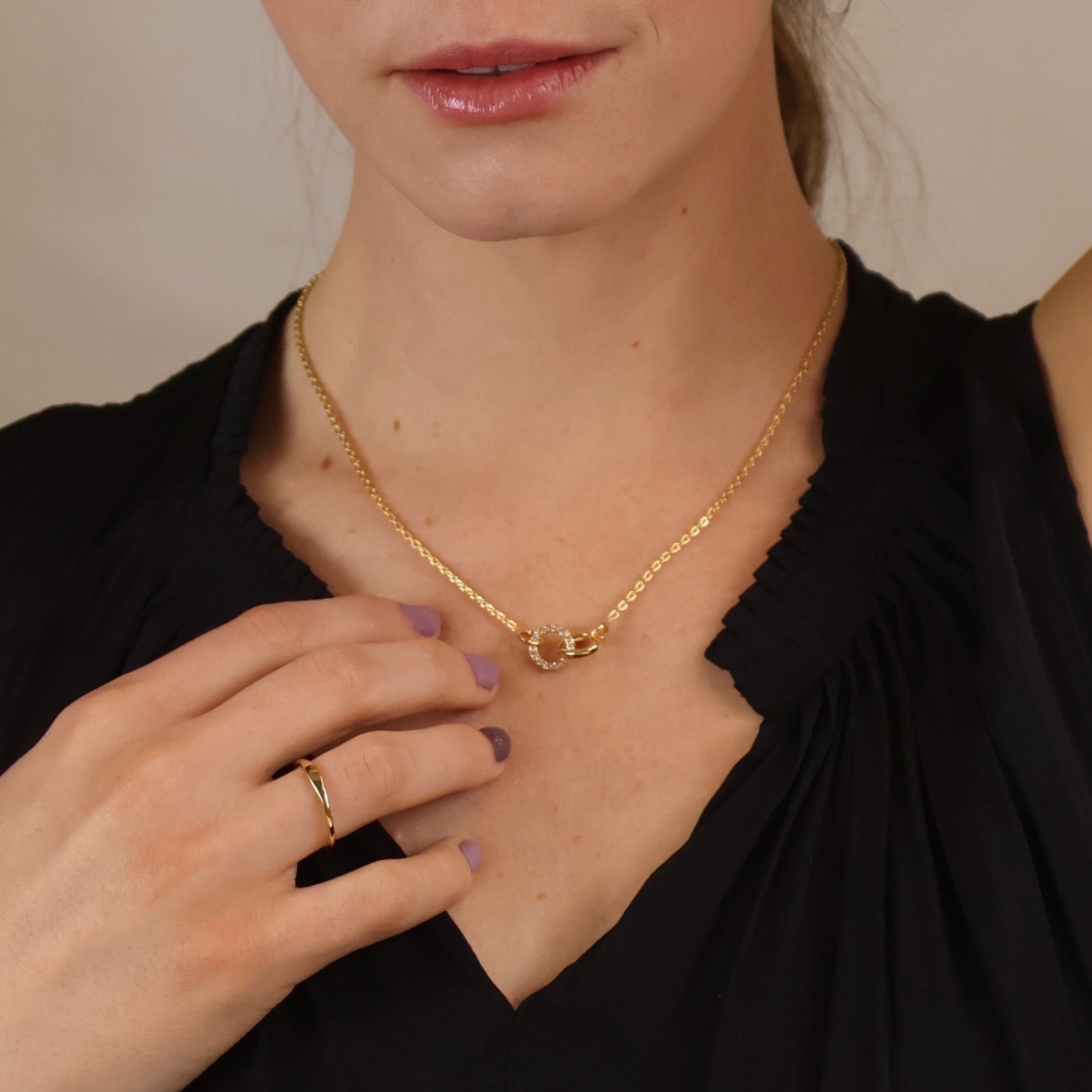 Linked CZ Necklace 18k Gold Filled