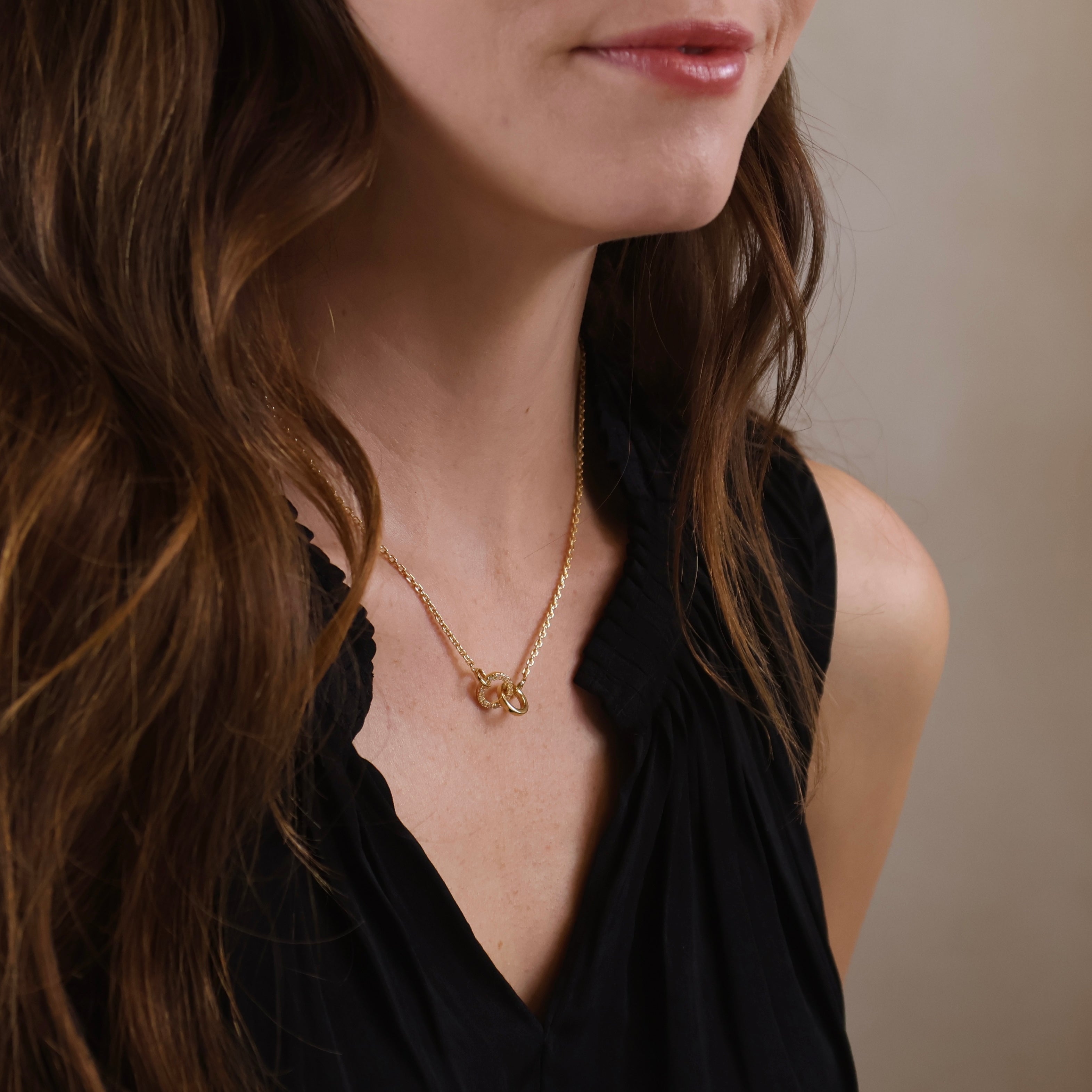 Linked CZ Necklace 18k Gold Filled