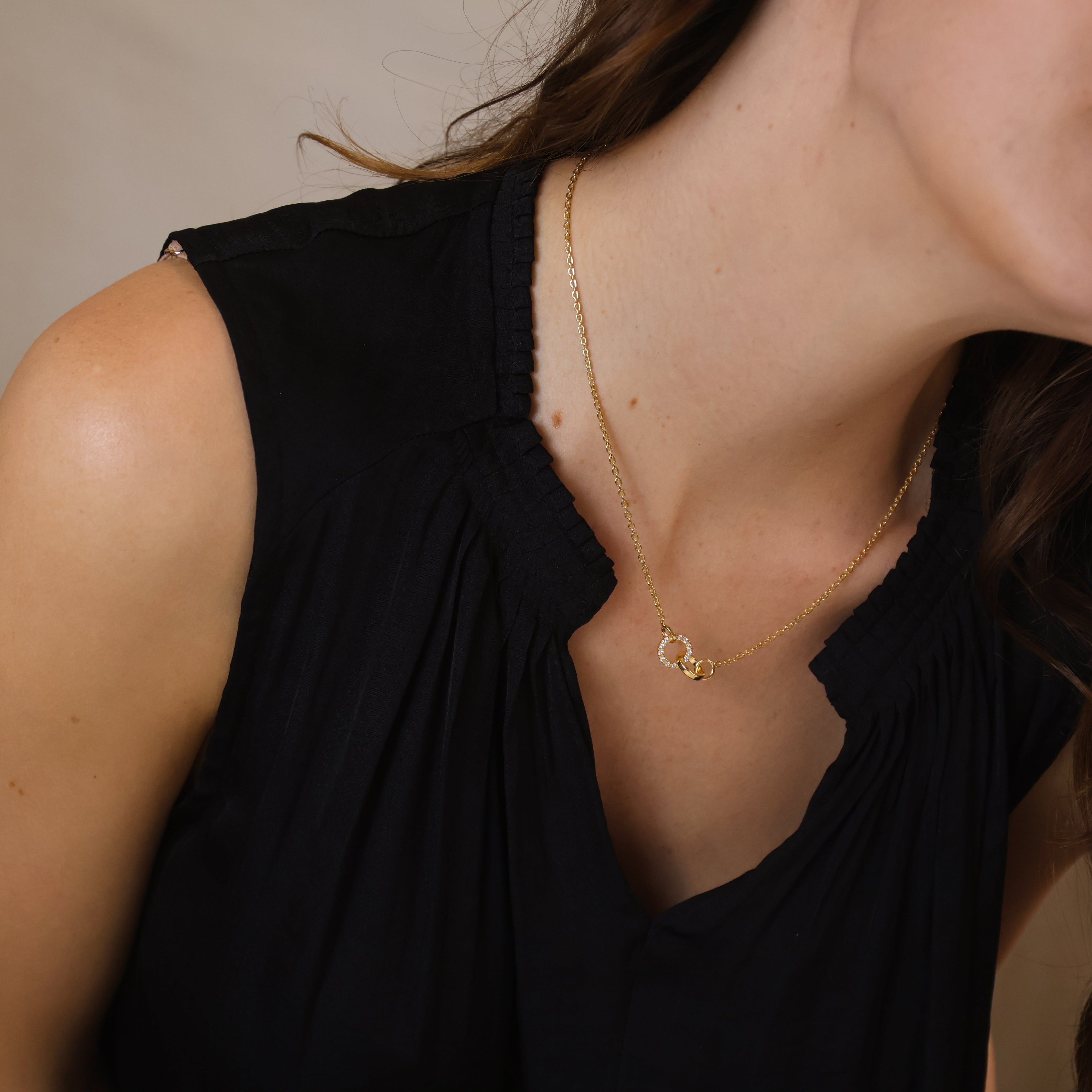 Linked CZ Necklace 18k Gold Filled