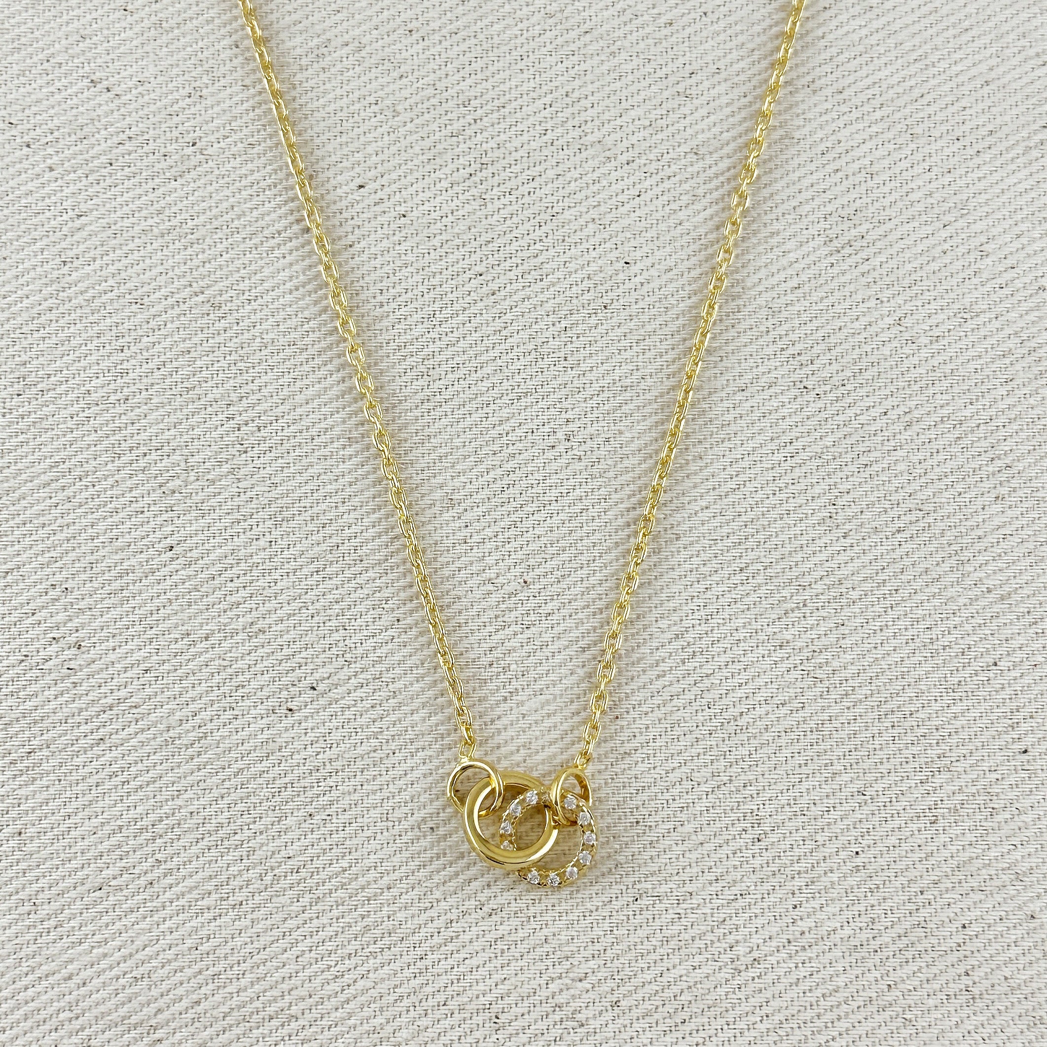 Linked CZ Necklace 18k Gold Filled