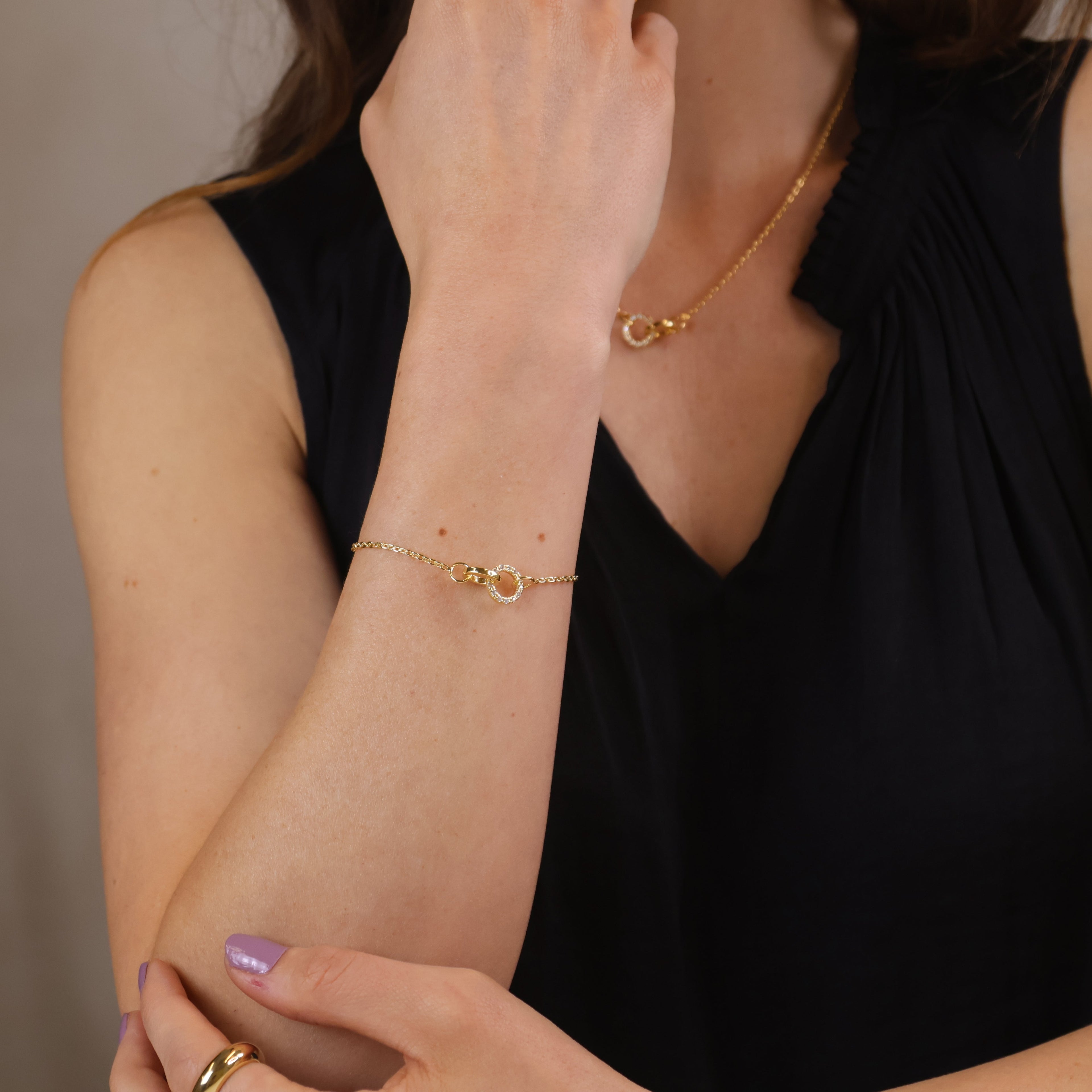 Gold Filled 18k Linked CZ Bracelet