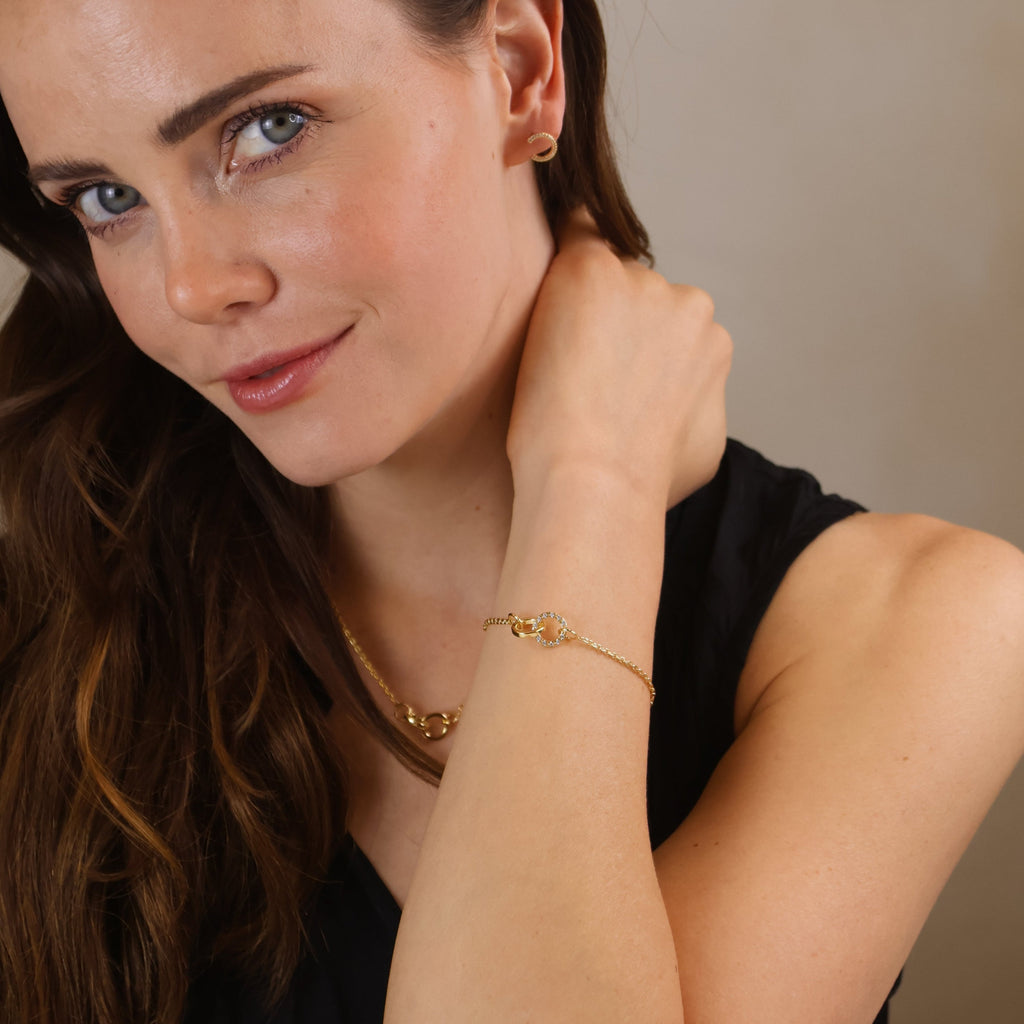 Gold Filled 18k Linked CZ Bracelet