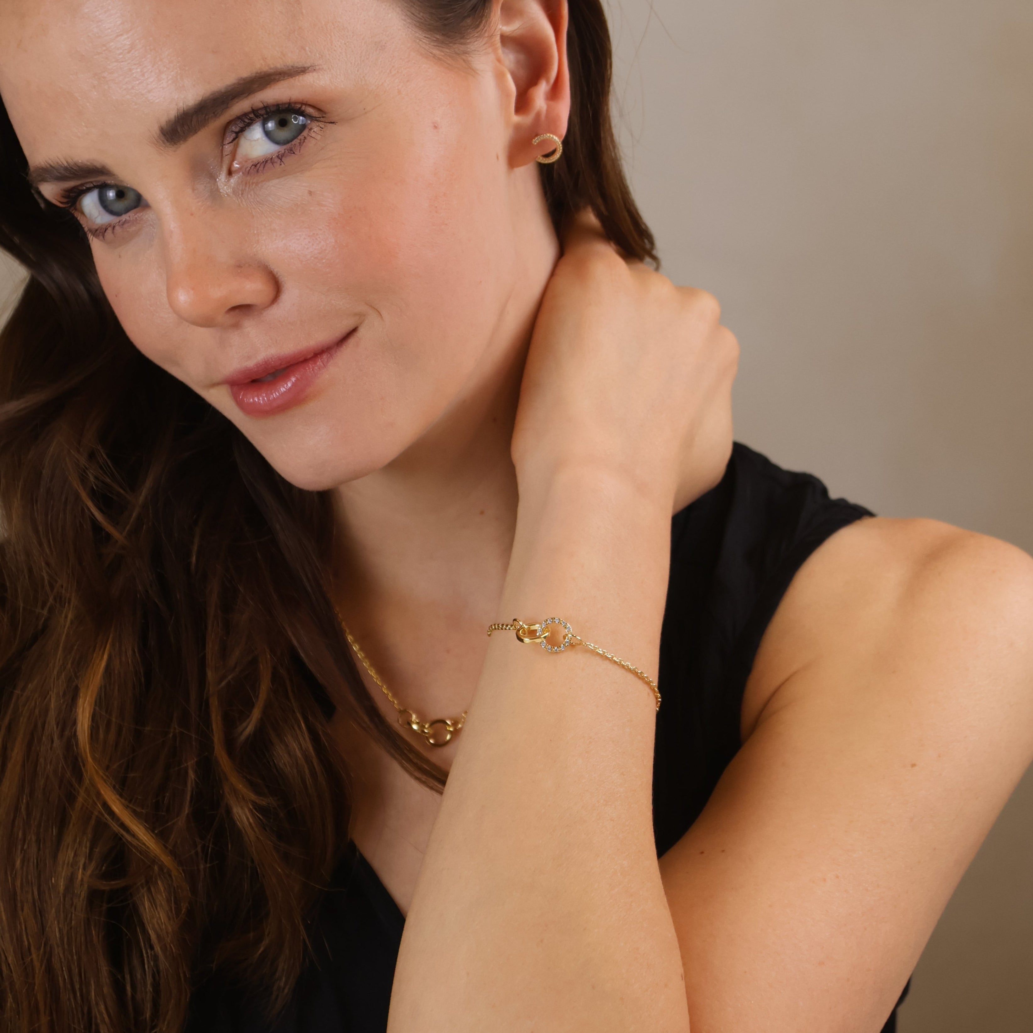 Gold Filled 18k Linked CZ Bracelet