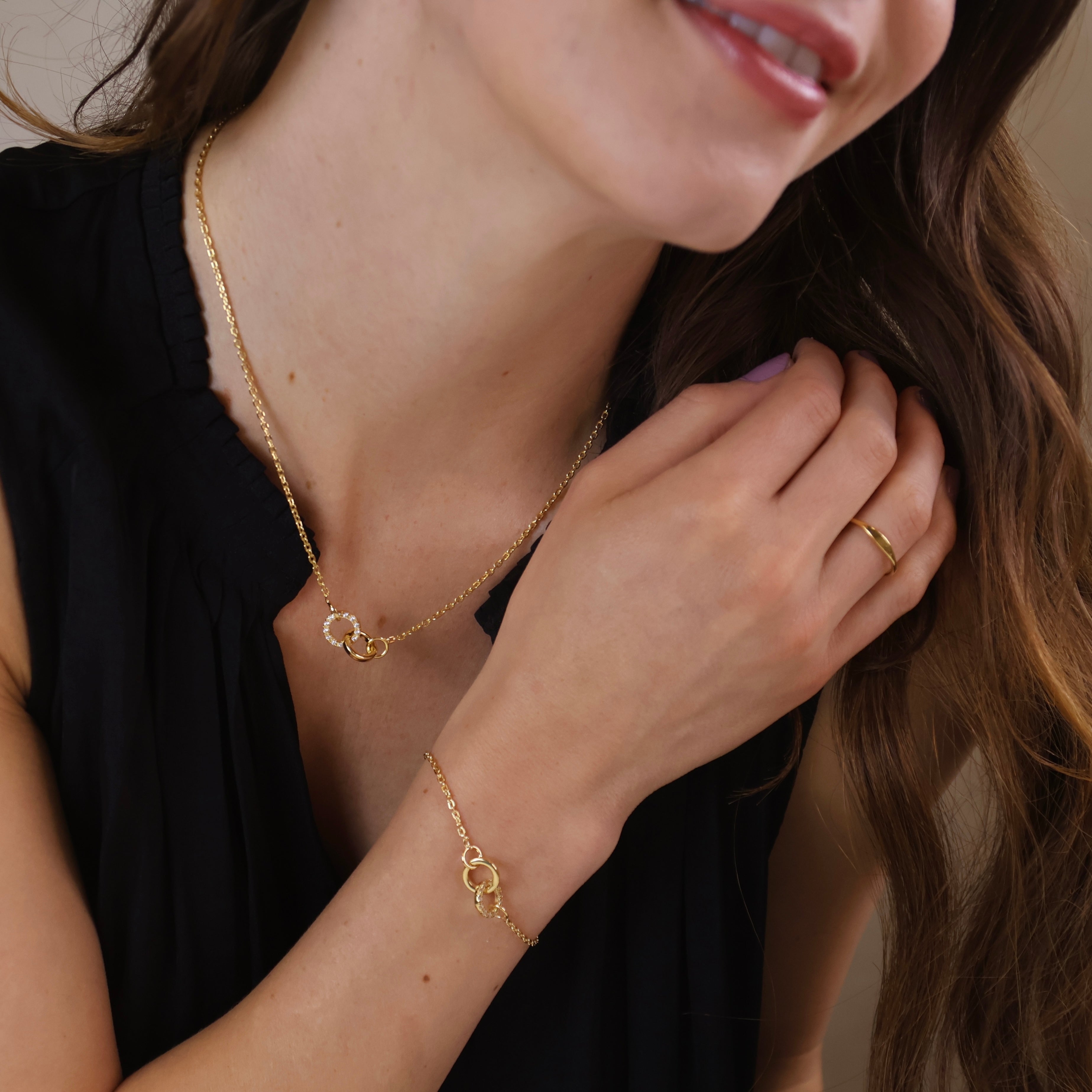 Gold Filled 18k Linked CZ Bracelet