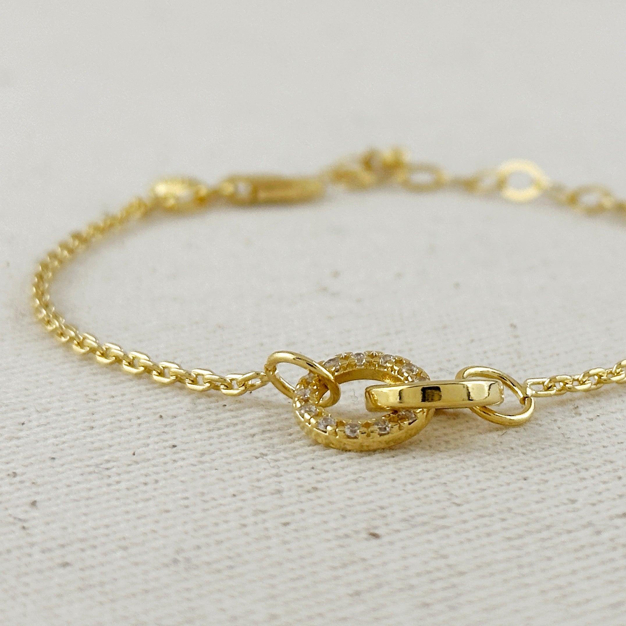 Gold Filled 18k Linked CZ Bracelet