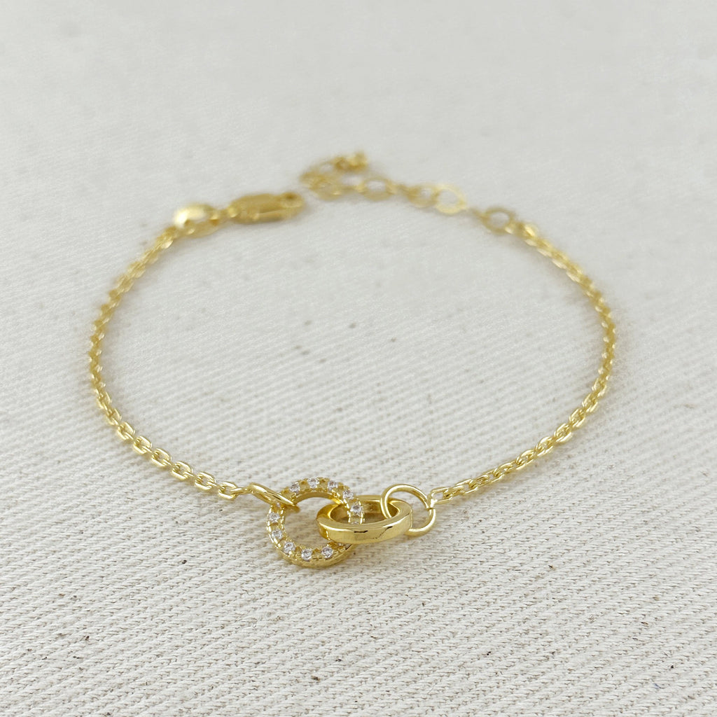 Gold Filled 18k Linked CZ Bracelet