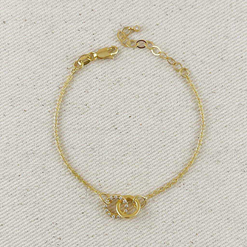 Gold Filled 18k Linked CZ Bracelet
