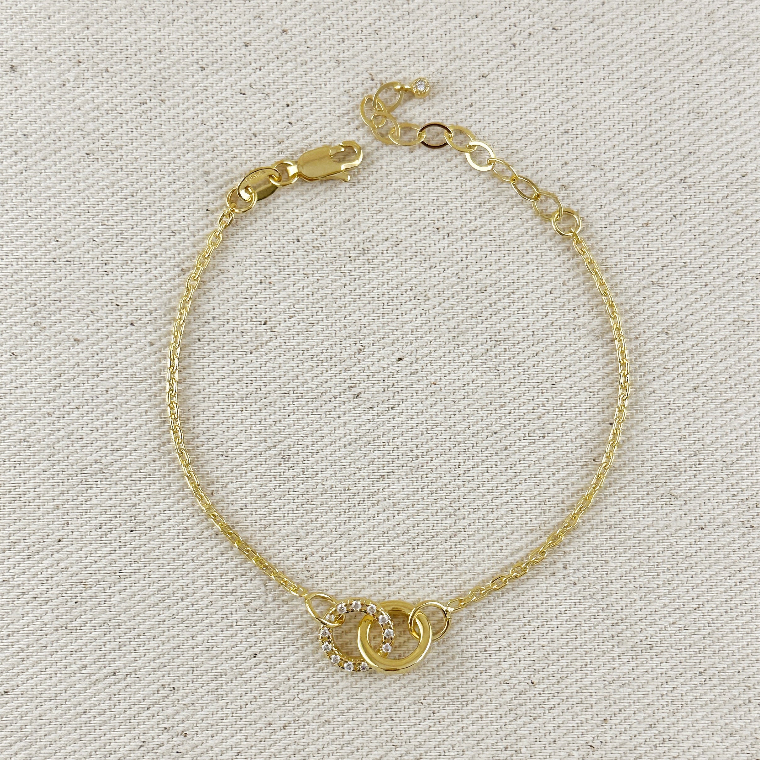 Gold Filled 18k Linked CZ Bracelet