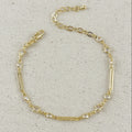 Gold Filled 18k Paperclip And Stars CZ Bracelet