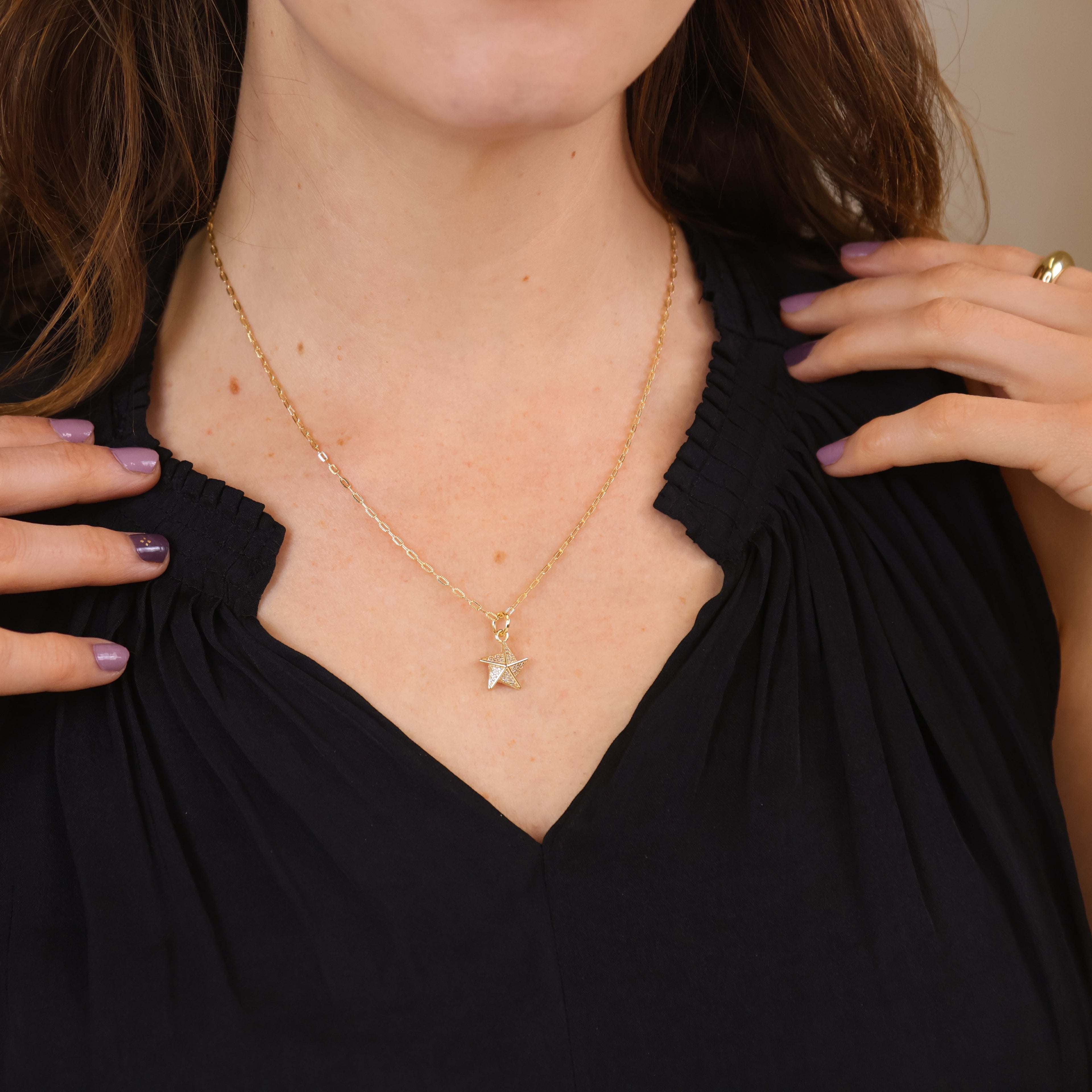 Gold Filled 18k Stella a Mulinello CZ Necklace