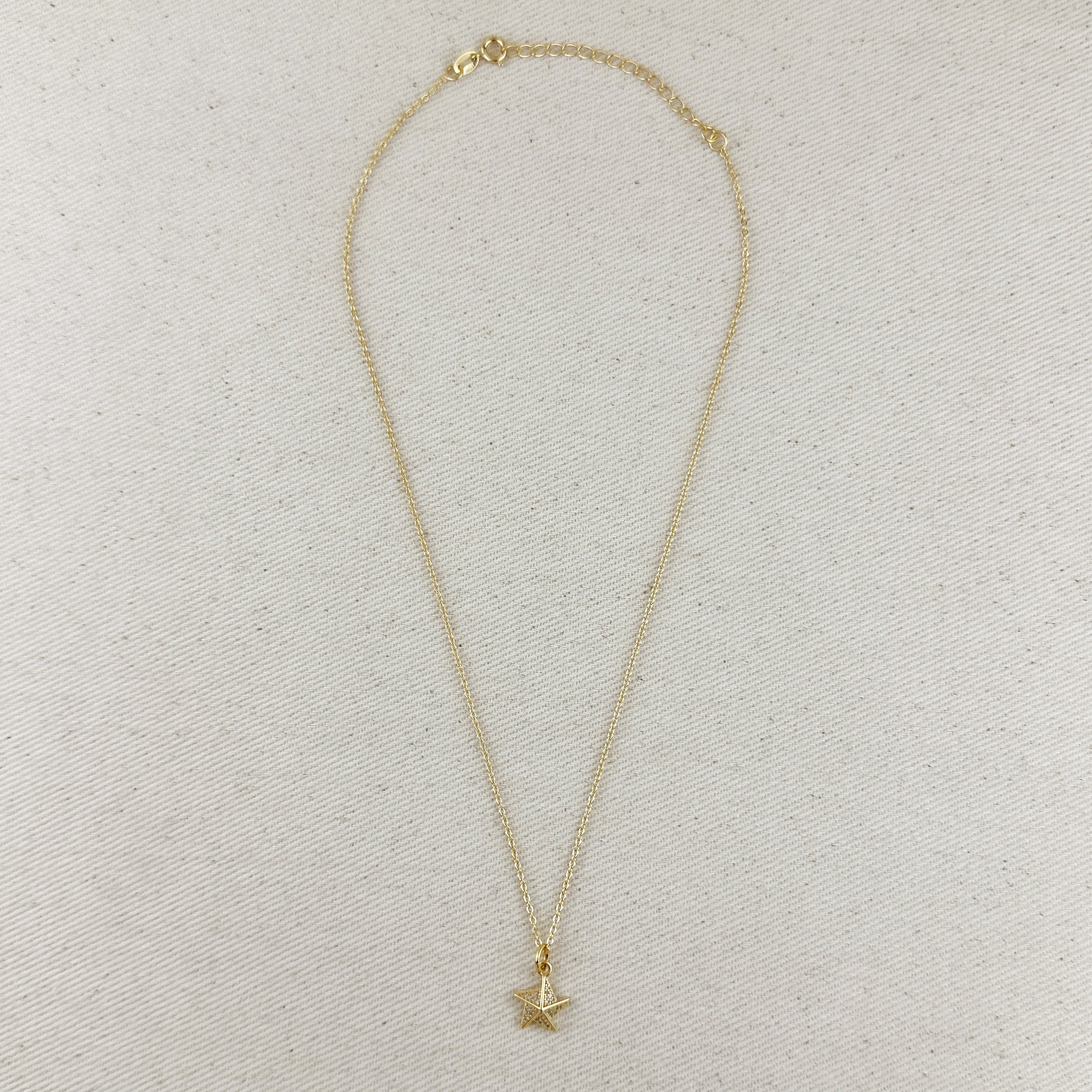Gold Filled 18k Stella a Mulinello CZ Necklace