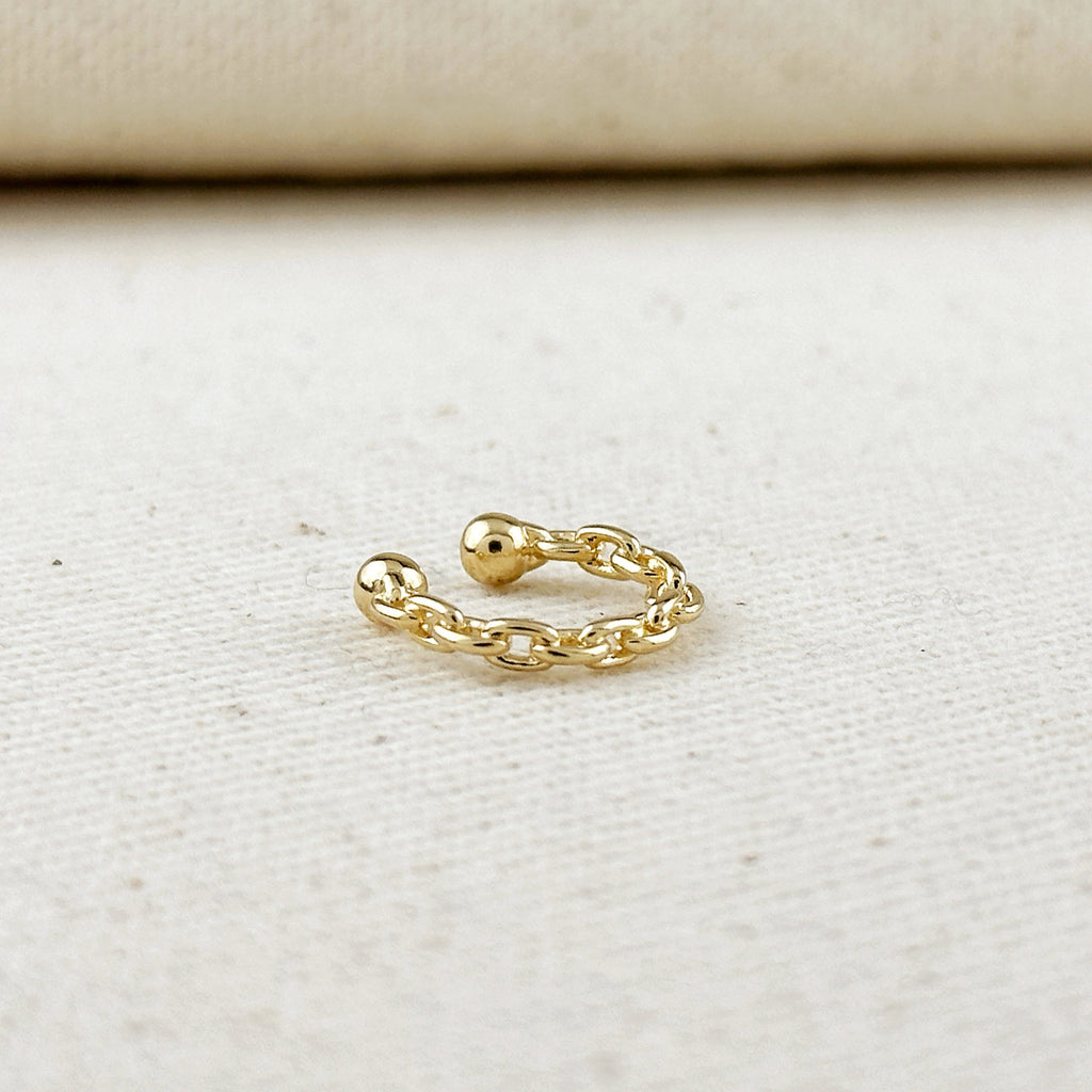 18k Gold-Filled Crafted Chain Ear Cuff – Stylish Detail with a Crafted Touch