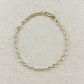 Gold Filled 18k Diamond Cut Detailed Chain Bracelet