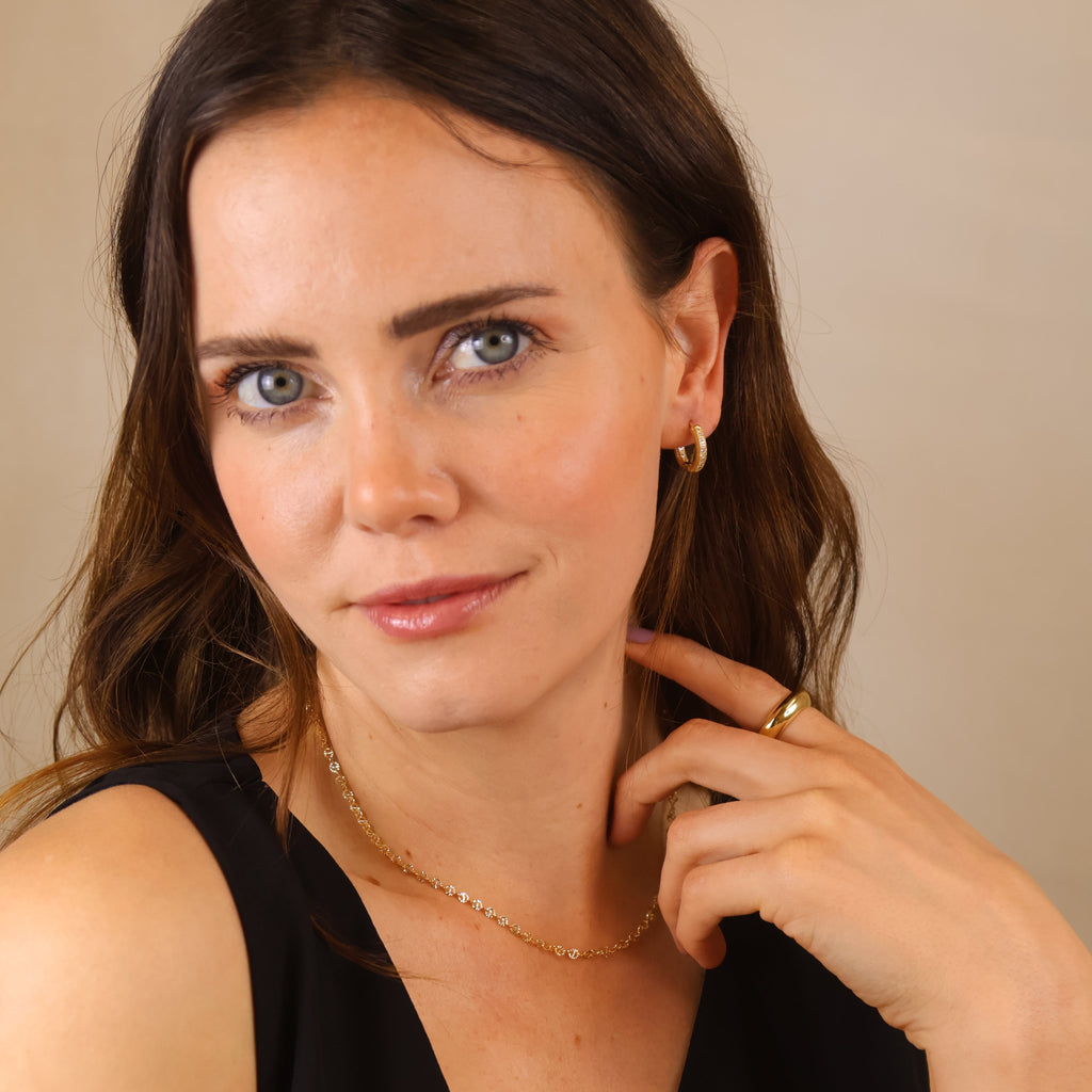 Chain Mini Diamond Cut Paperclip 18k Gold Filled