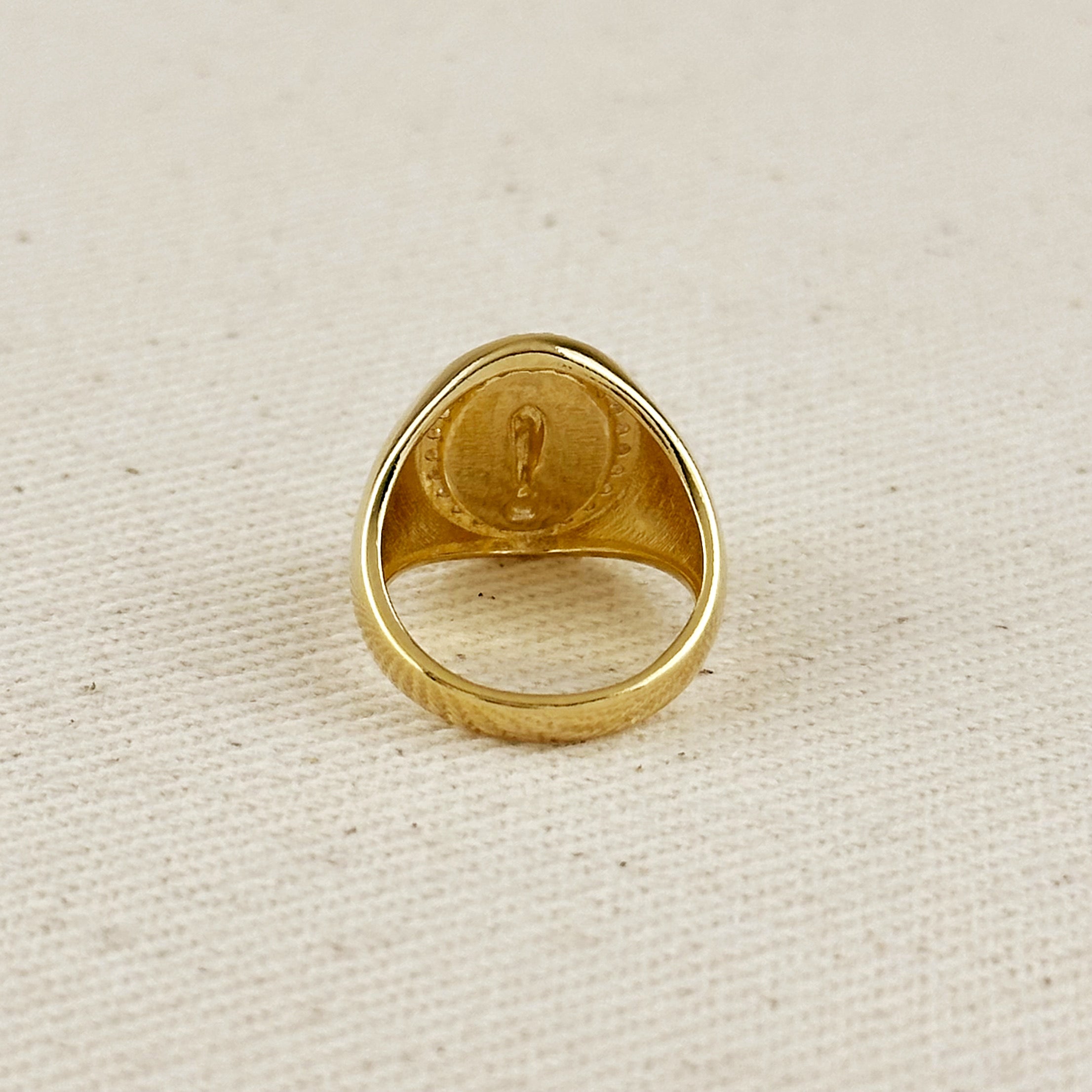 Gold Filled 18k Lady Guadalupe CZ Signet Ring