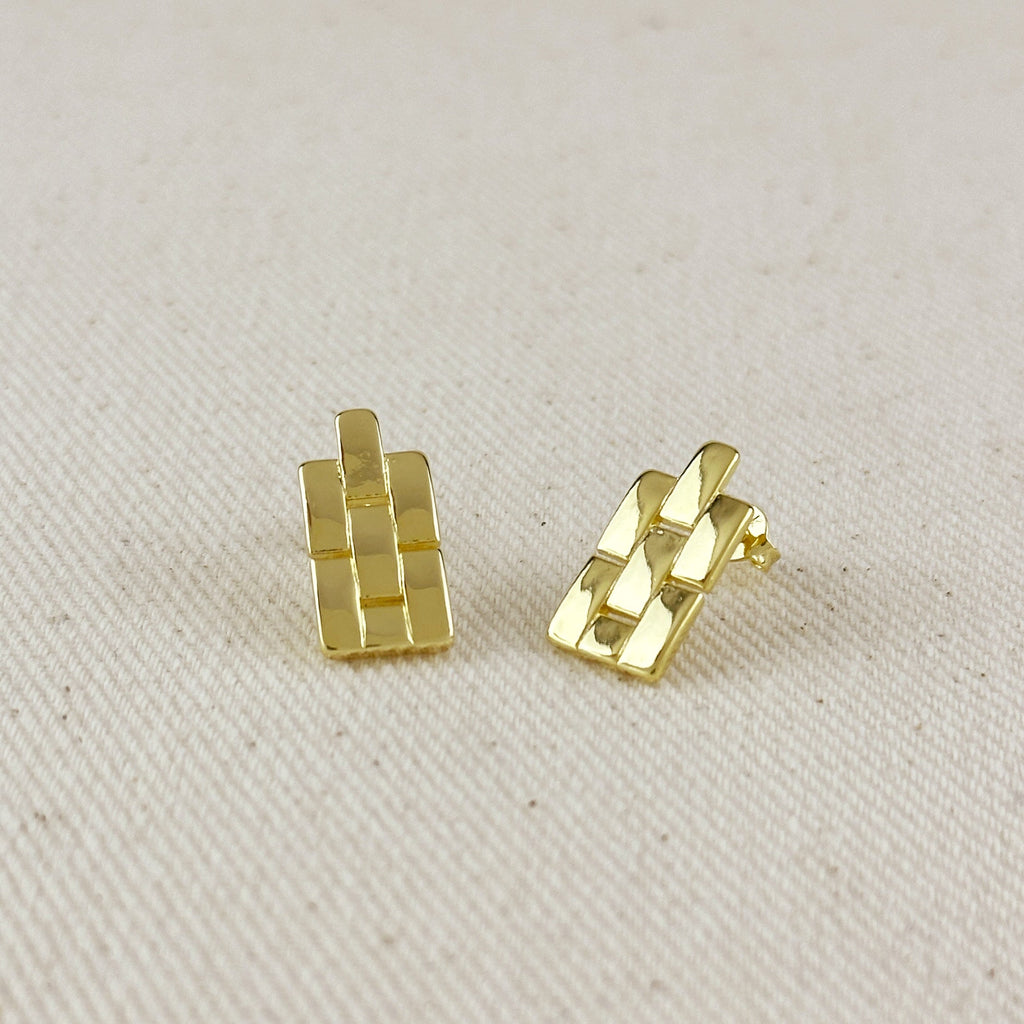 Gold Filled 18k Watch Band Drop Earrings