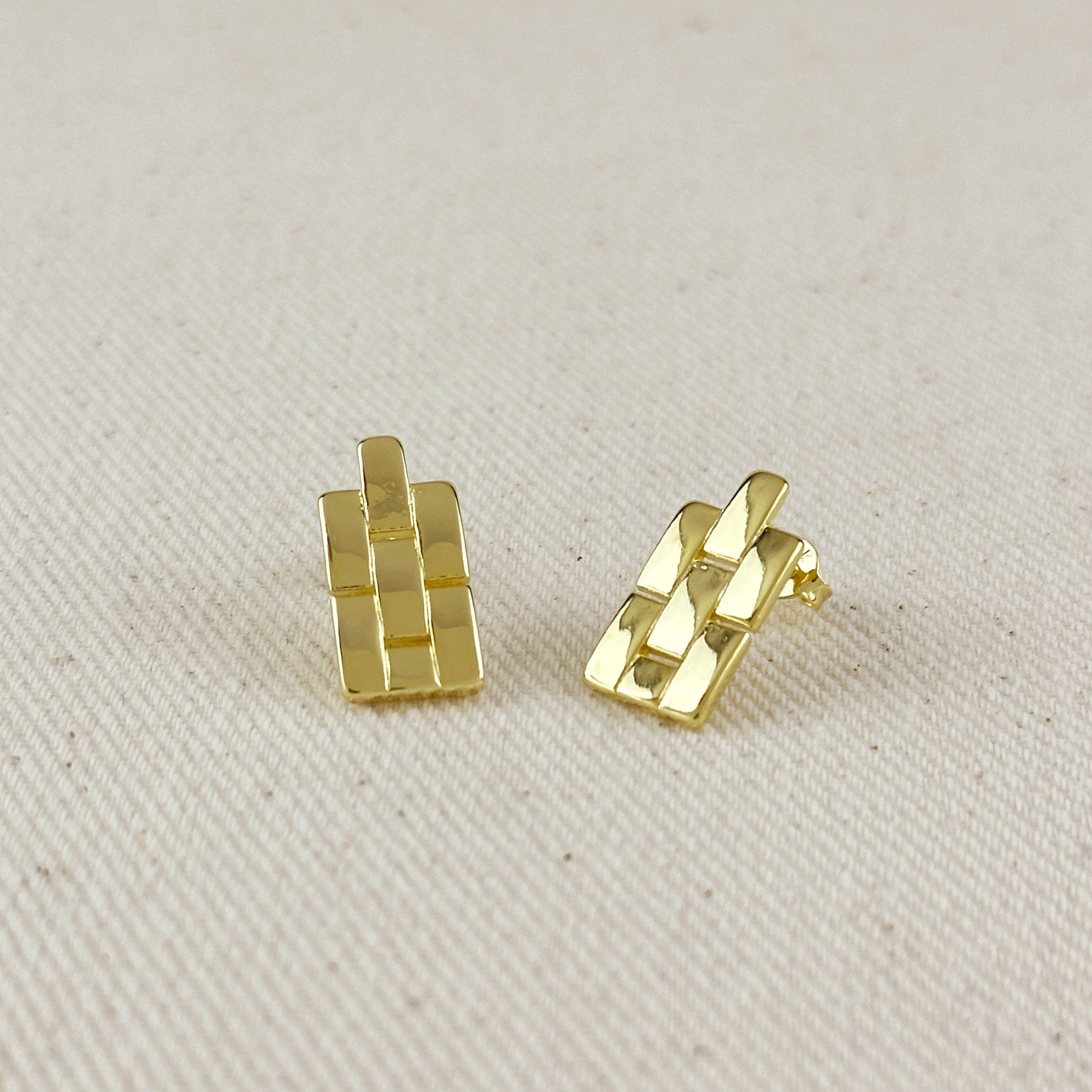 Gold Filled 18k Watch Band Drop Earrings