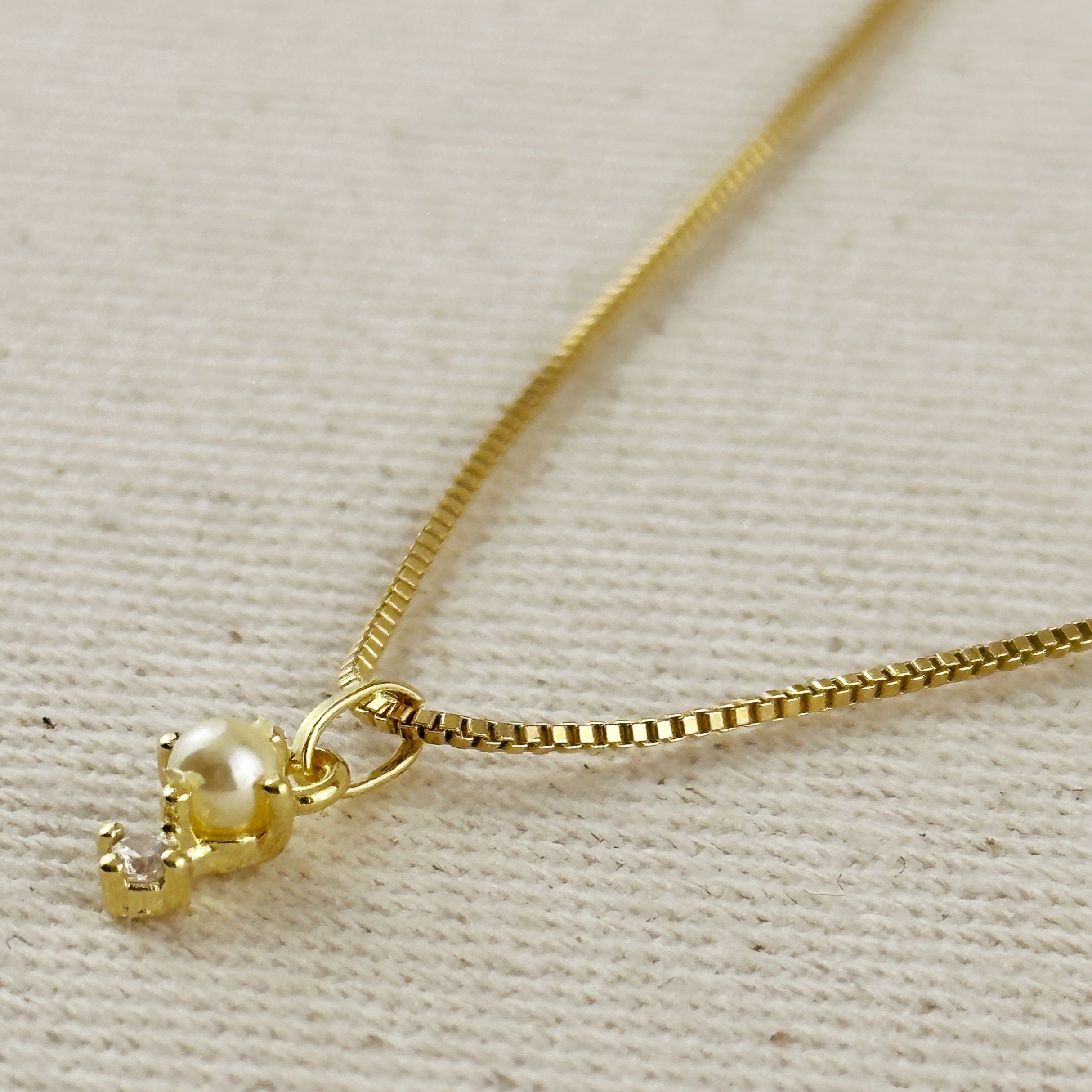 Necklace 18k Gold Filled Pearl & Crystal Charm