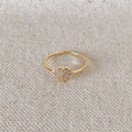GoldFi 18k Gold Filled Dainty Cubic Zirconia Heart Ring