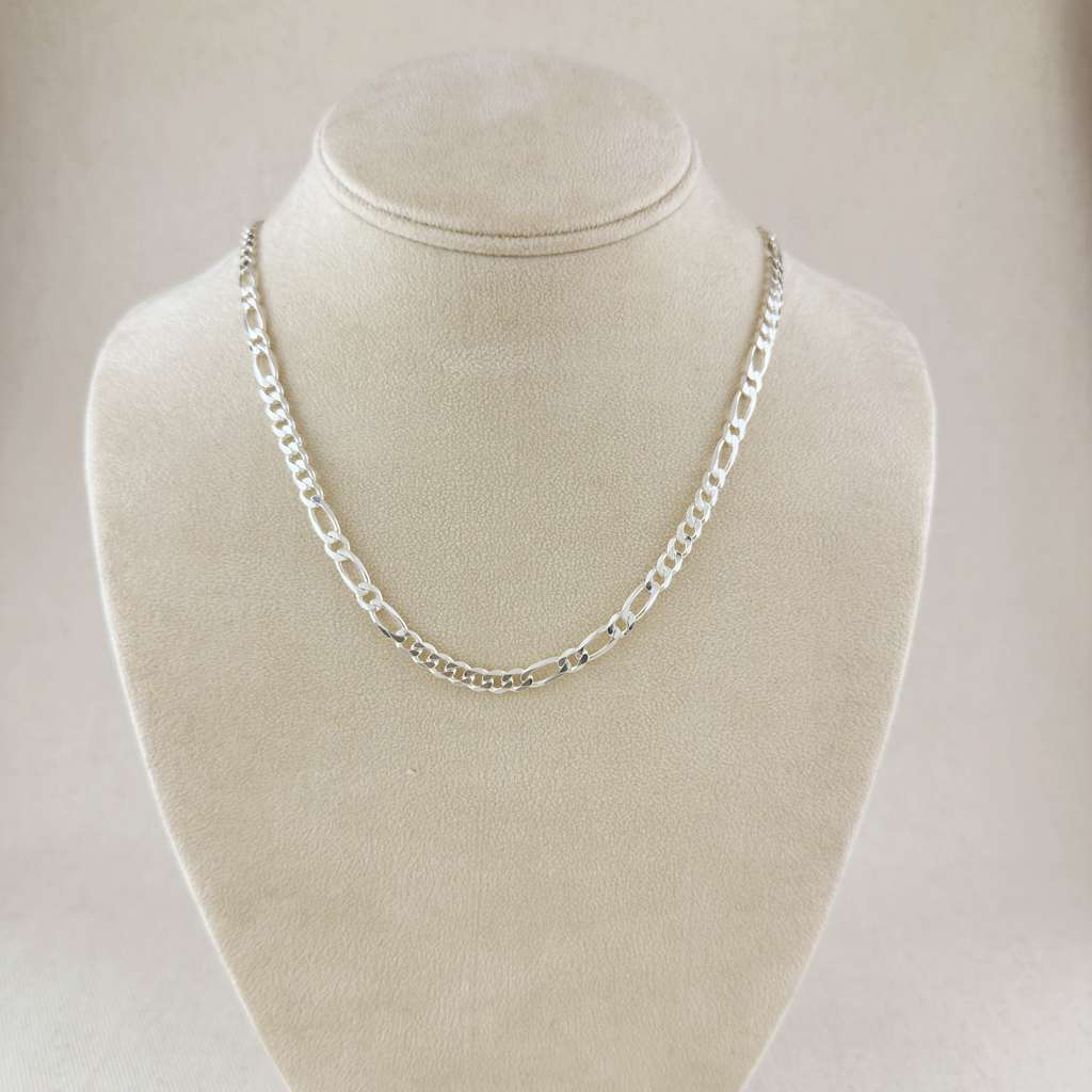 Sterling Silver 4.8mm Figaro 7x1x1 Chain