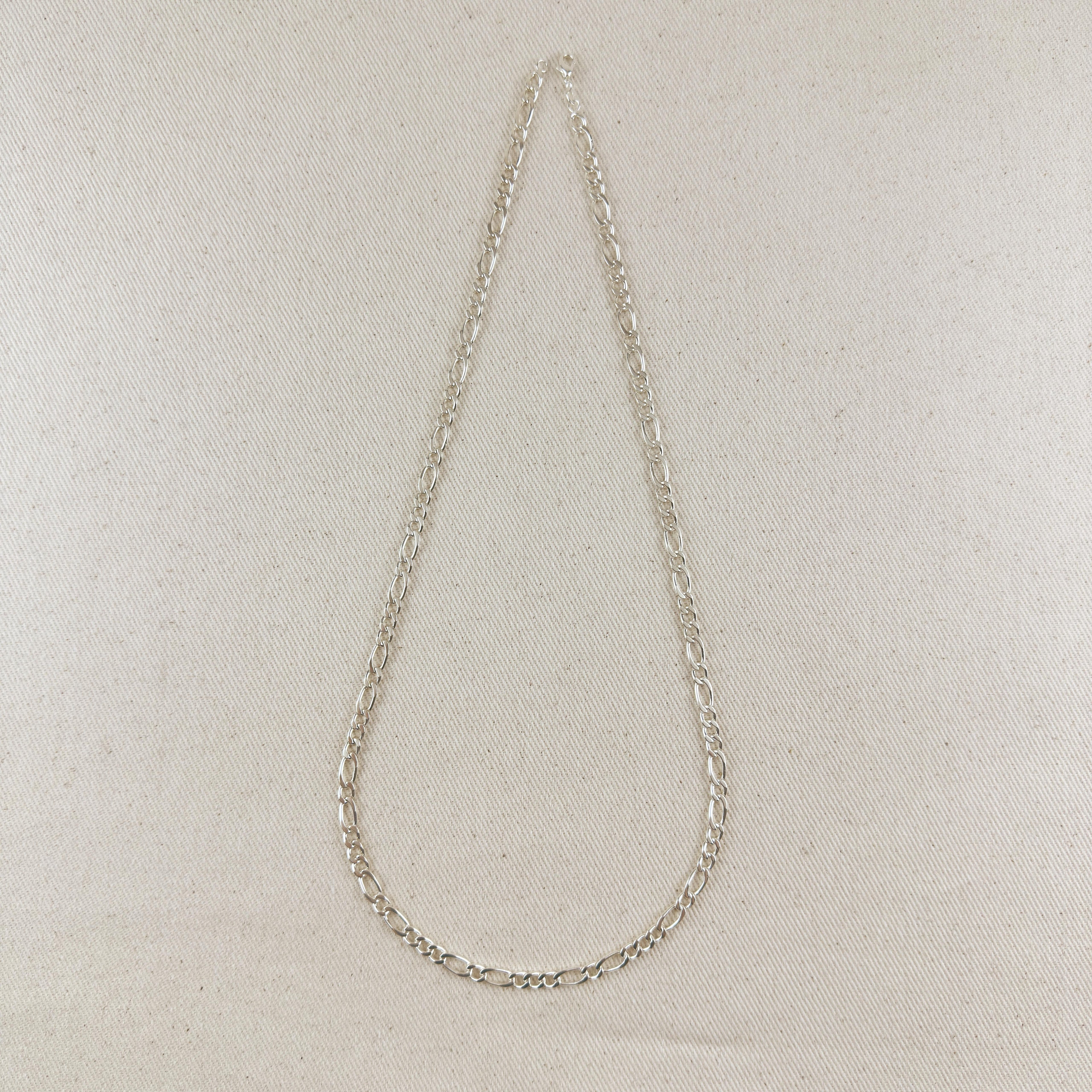 Sterling Silver 5.2mm Figaro 3x1x1 Chain