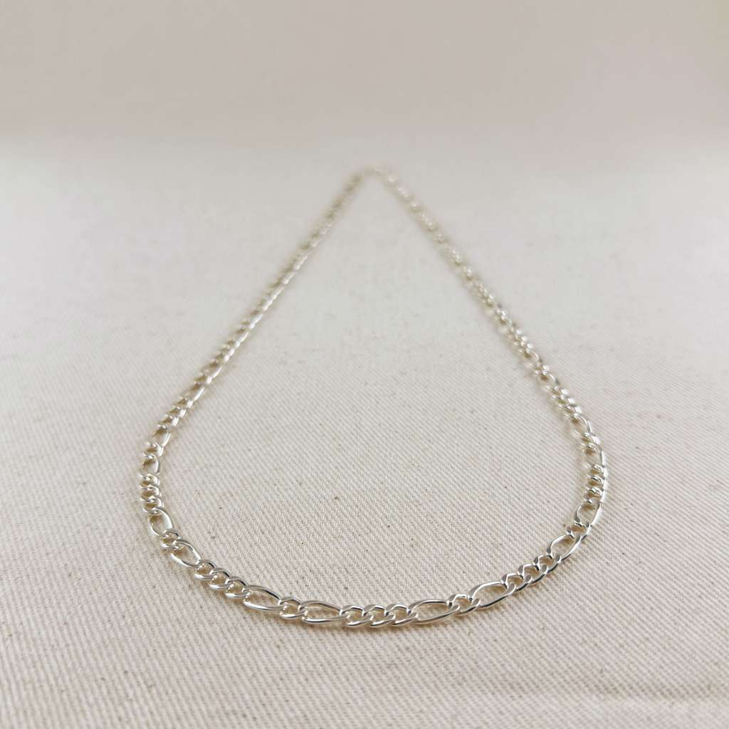 Sterling Silver 5.2mm Figaro 3x1x1 Chain
