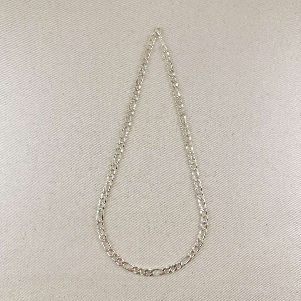Sterling Silver 7.4mm Figaro 3x1 Chain