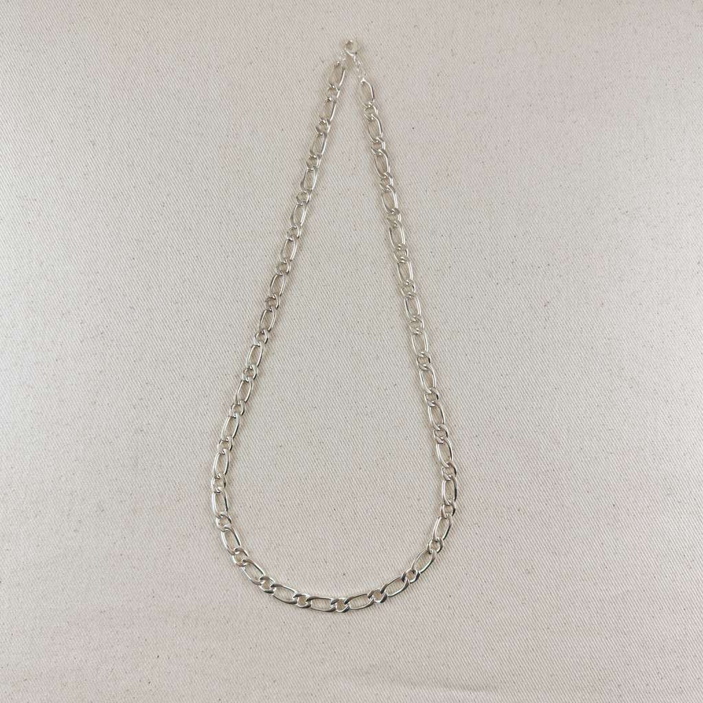 Sterling Silver 7.3mm Figaro 1x1 Chain