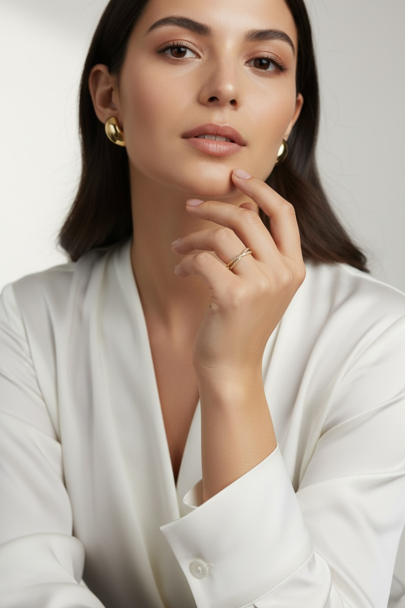 Gold Filled 18k CZ X Ring